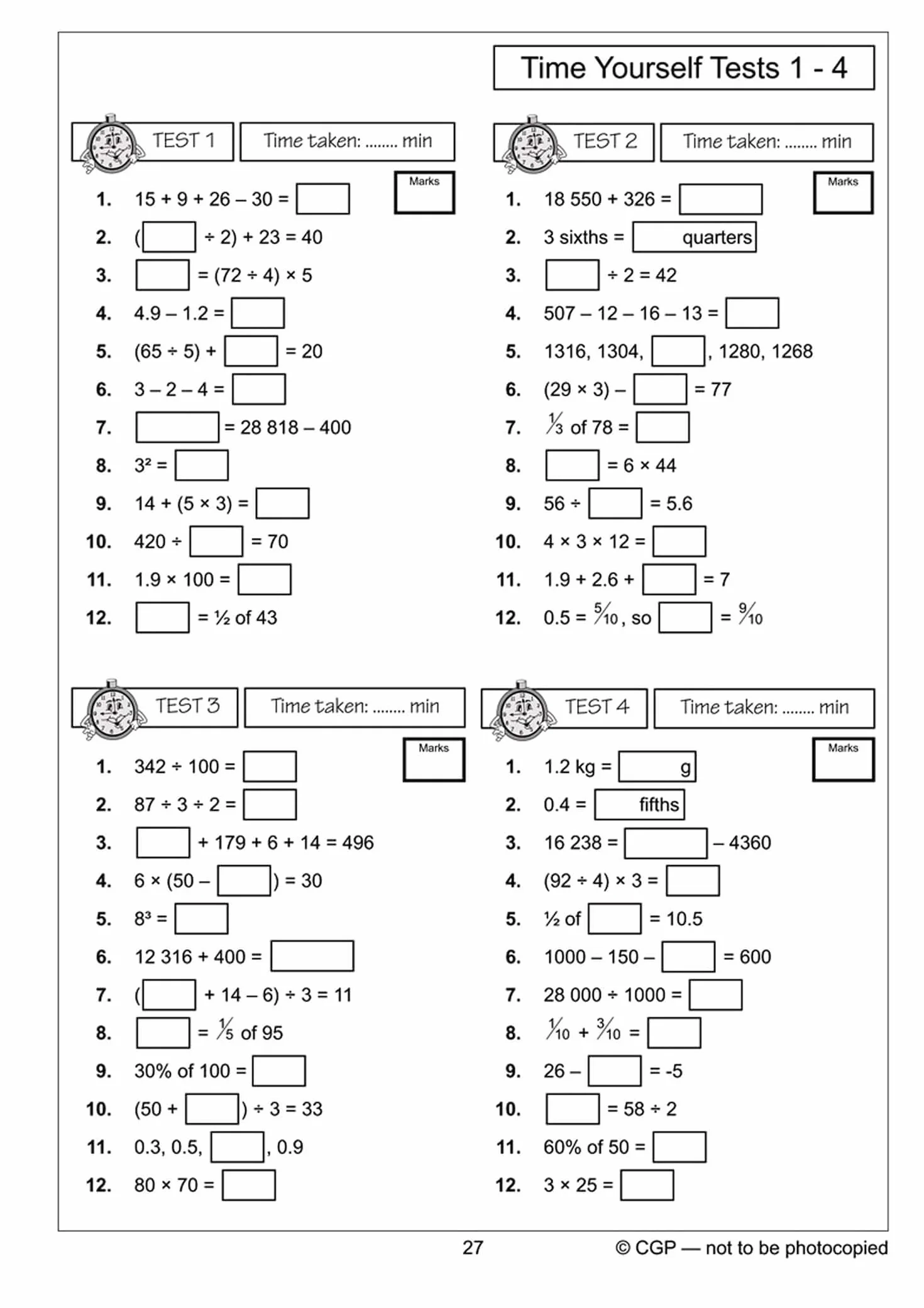 KS2 Mental Maths Workout - Year 5