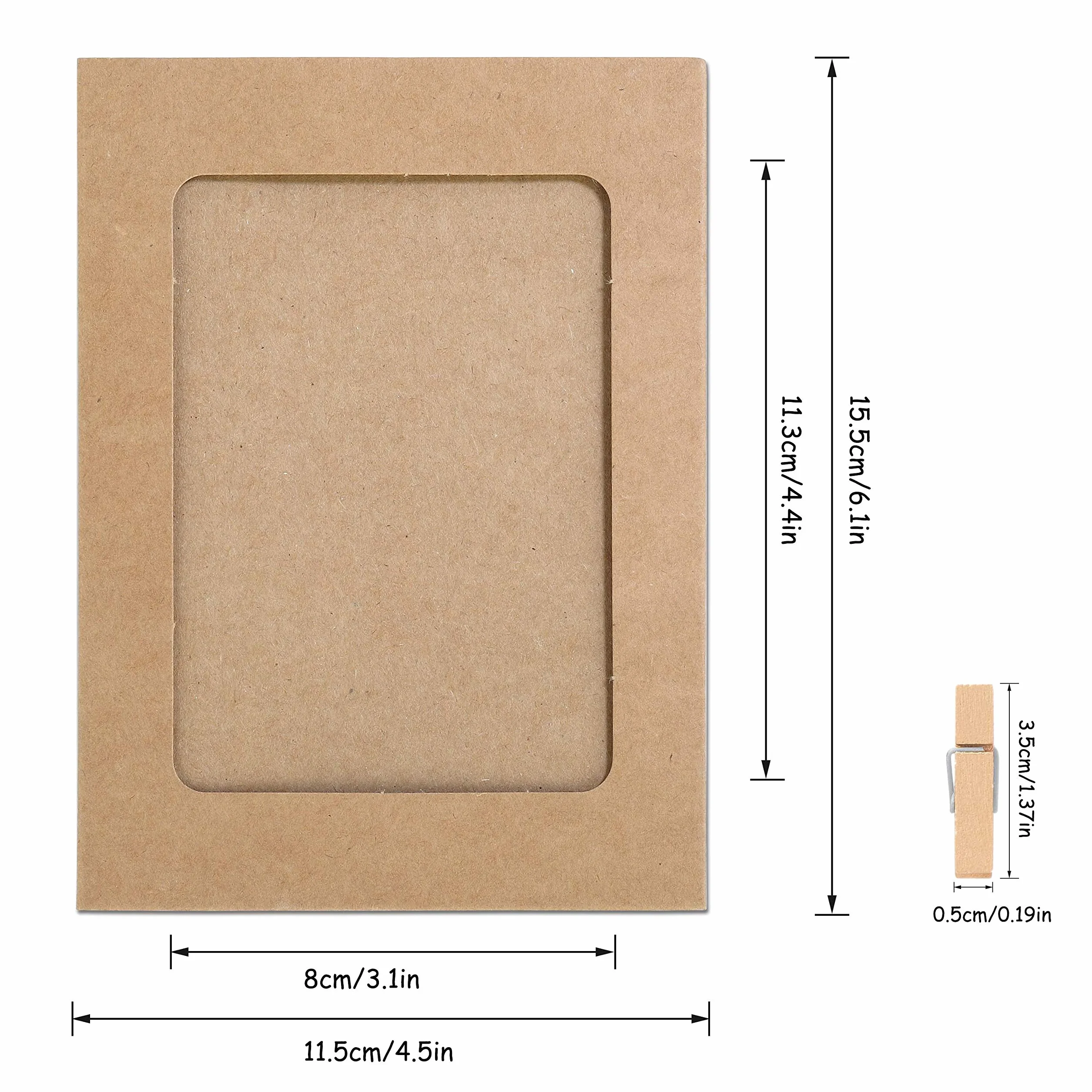 DIY papierowa ramka na zdjęcia z ramkami do zawieszania albumu z drewnianymi klipsami na ścianę z juty 30 sztuk dekoracja 3 kolory