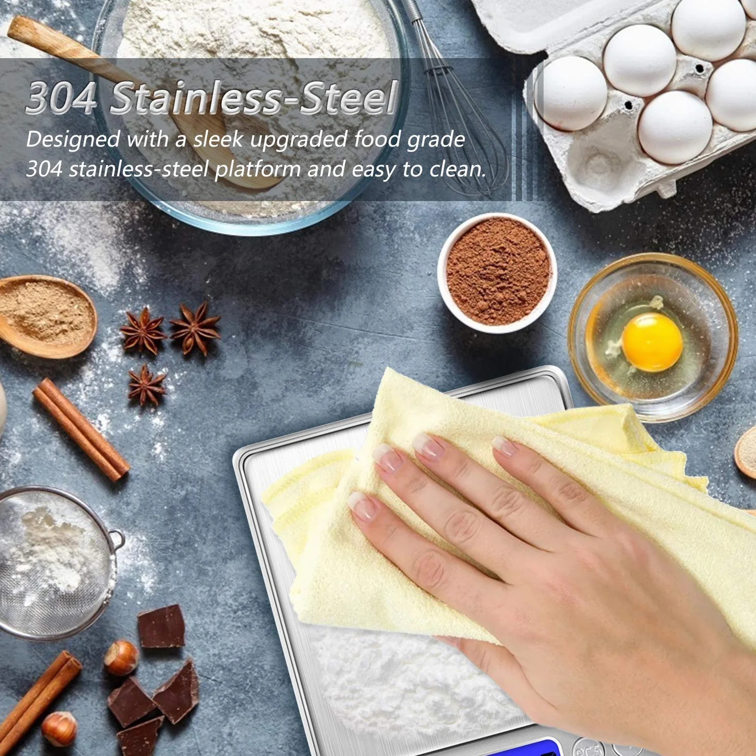 Cyfrowa waga kuchenna ze stali nierdzewnej 500 g/0,01 g LCD