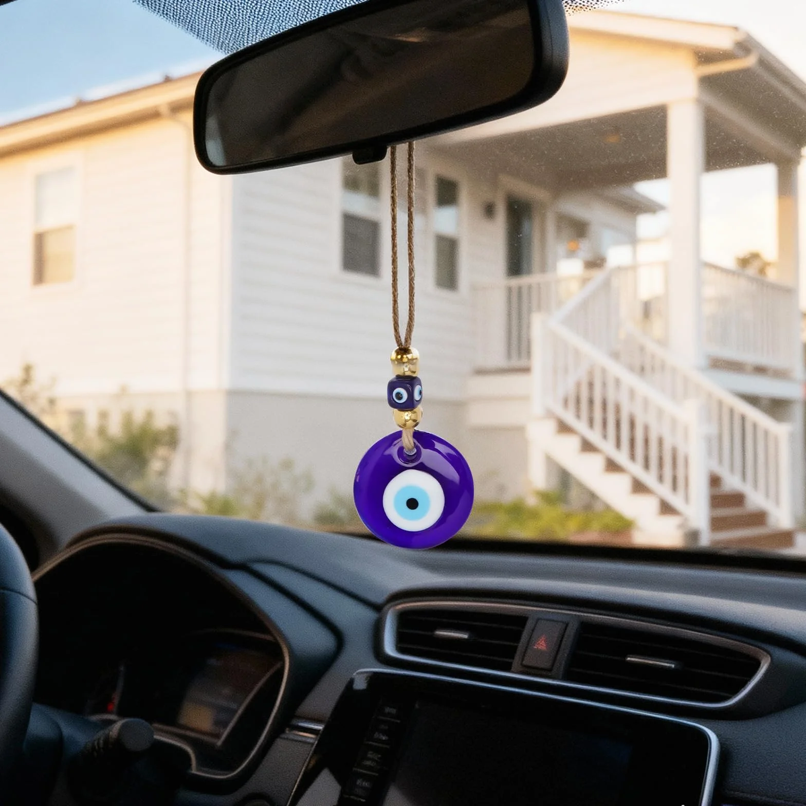 Wisiorek ze szkła z niebieskimi oczami, Nazar Boncuk tureckie oko, zawieszka Evil Decoration Eye do talizmanu, lusterko wsteczne, dekoracja mieszkania, prezent (5 cm)
