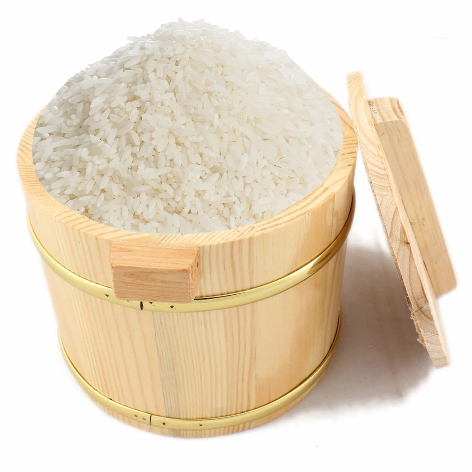 Miska Do Ryżu Sushi Jodłowa Drewniana Z Pokrywką I Uchwytem, 22cm, Kolor Węgla