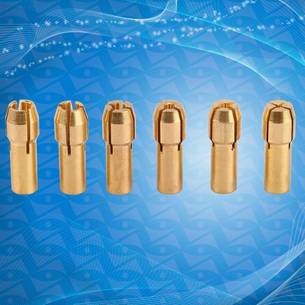 6 Sztuk/zestaw Tuleje Tulei Zaciskowej Narzędzie Obrotowe Tuleja Zaciskowa M8 * 0,75 Nasadka, w Tym Tuleje Tulejkowe 1mm-3,2mm z Czarnym Plastikiem M8 × 0,75 Pokrywa Pasuje do Narzędzi Obrotowych