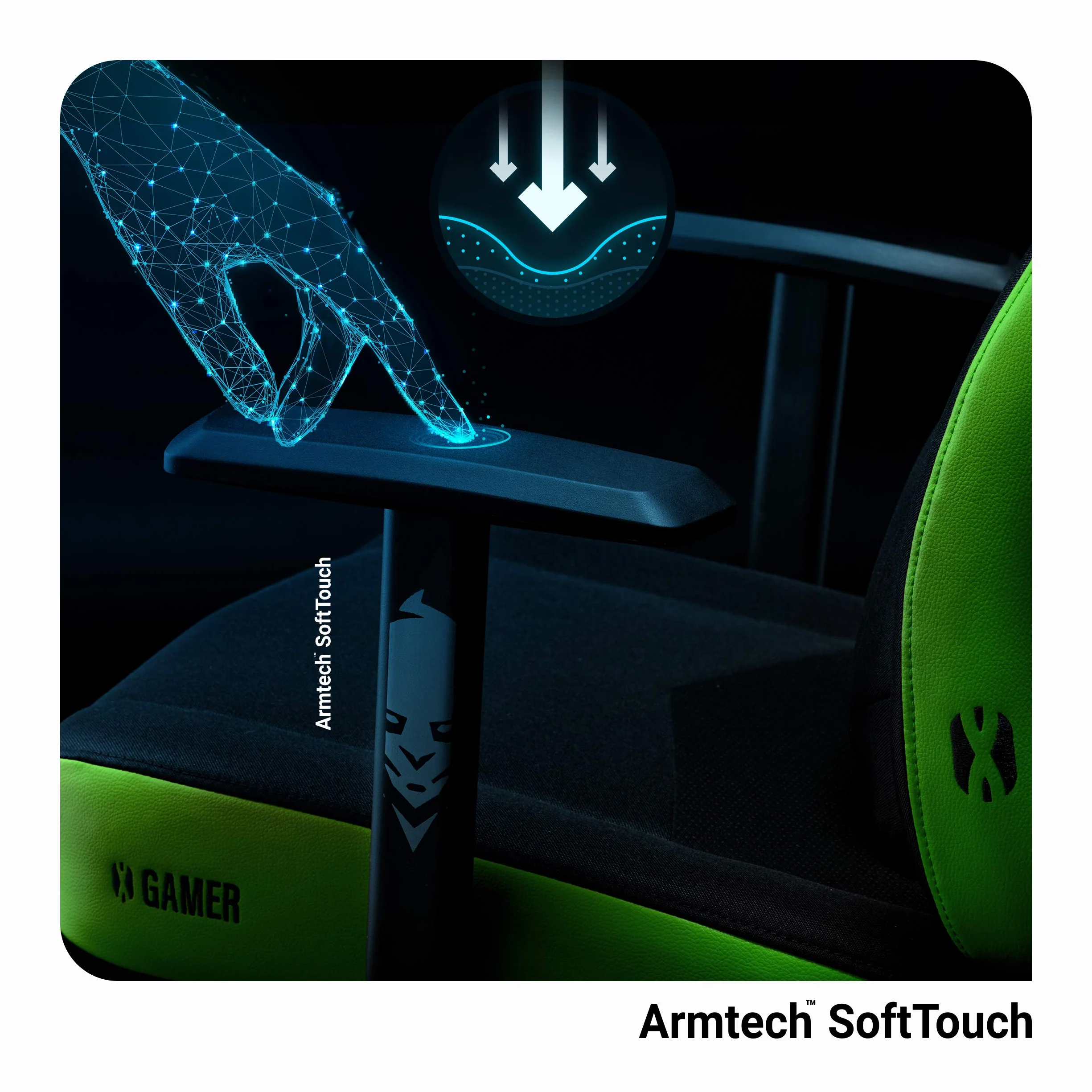 Diablo X-Gamer Fotel Gamingowy dla Gracza Ergonomiczny Biurowy Obrotowy Materiałowy (Czarno-zielony)