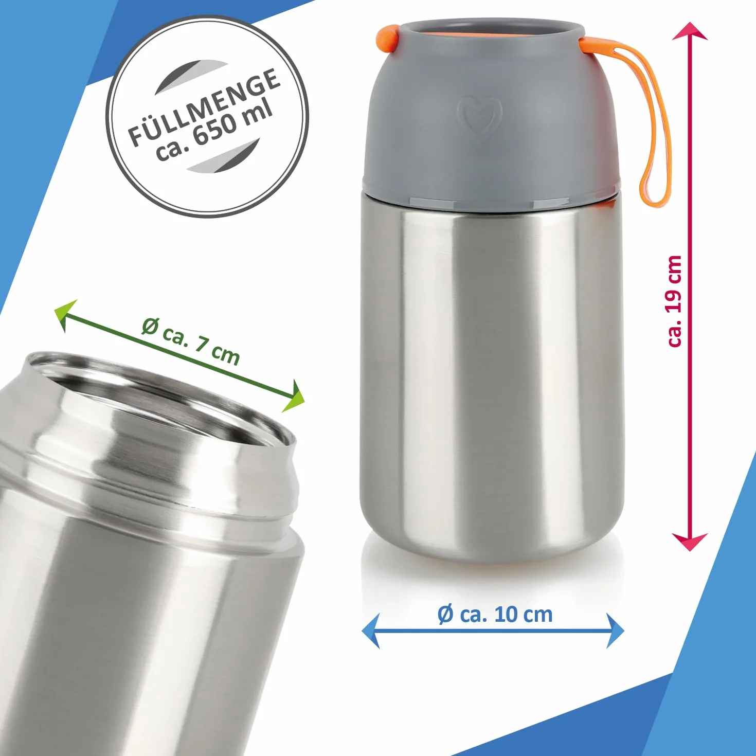 Pojemnik termiczny ze stali nierdzewnej 650 ml szczelne pudełko utrzymujące ciepło