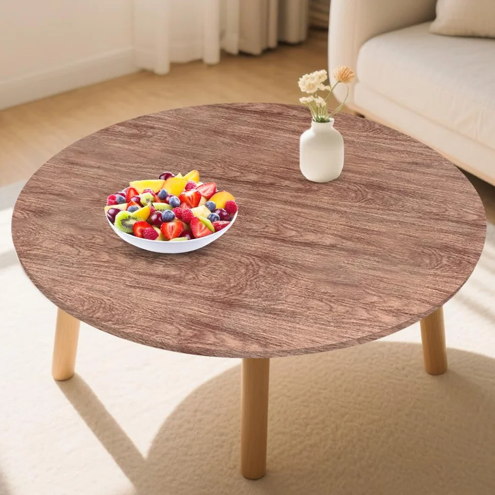 Obrus okrągły, Ø 120 cm, z gumowym ściągaczem, elastyczny, nadaje się do prania, okrągły, nadaje się do prania, idealny na 110-115 cm (A)