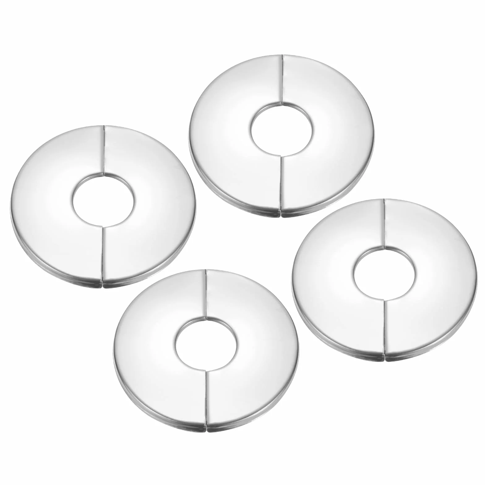 PATIKIL Kołnierz ścienny podzielony 0,87" (22mm), 4 szt. Okrągła samoprzylepna blaszka esowna ze stali nierdzewnej do instalacji wodno-kanalizacyjnej na ścianie do dekoracji rur armatury kuchennej i