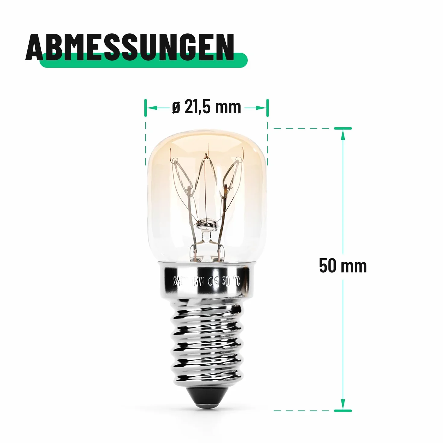 greate Lampa do piekarnika, E14, 15 W, 2 sztuki, odporna na temperaturę do 300 stopni, do piekarnika, grilla, lampy solnej, kuchenki mikrofalowej – żarówka do piekarnika z kapsułką T22, 75 lumenów i