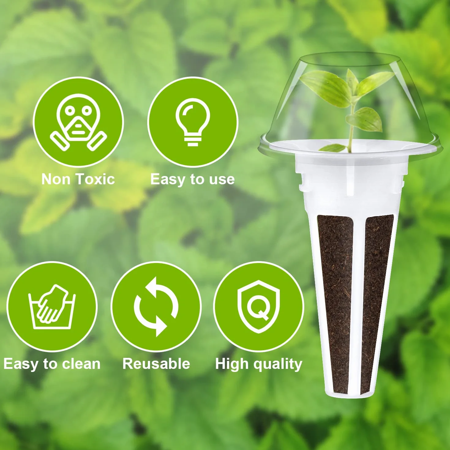 AIEX 120szt. Hydroponiczne Artykuly Ogrodowe, w tym 30szt Hydroponiczny Kosz do Sadzenia 30szt Pokrywek Izolacyjnych 30szt Gabka Hydroponiczna 30szt Etykiety Roslin Hydroponicznych