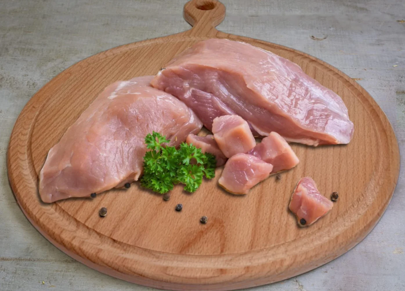 Drewniana Deska do Pizzy Okrągła | Drewniana Taca do Pizzy z Uchwytem, dwustronna Deska do Krojenia z Rowkiem na Sok, Deska do Serwowania 40x30x1,5 cm - Made in EU
