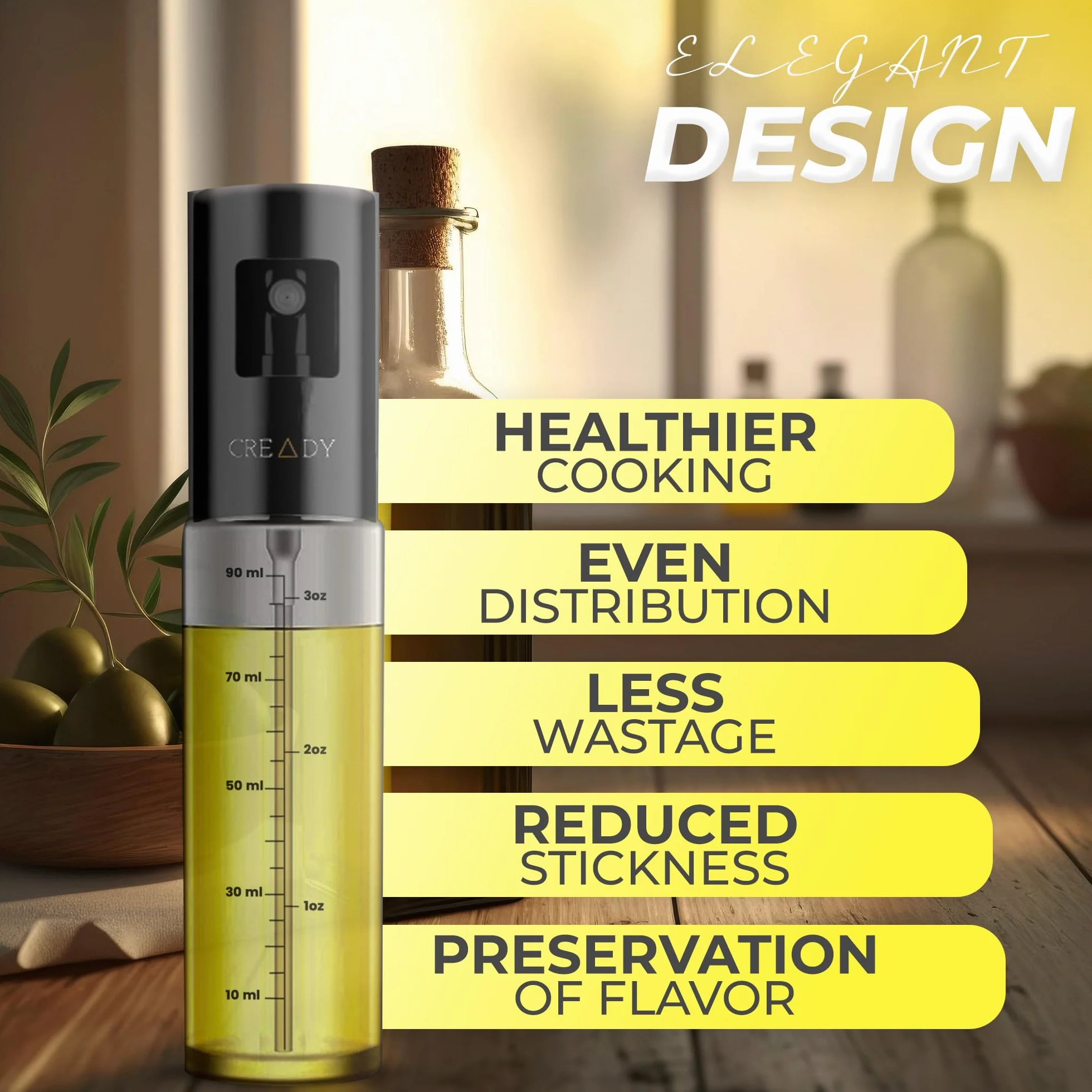 CREADY Czarny Spray Oleju Kuchennego 100ml Dozownik Oleju