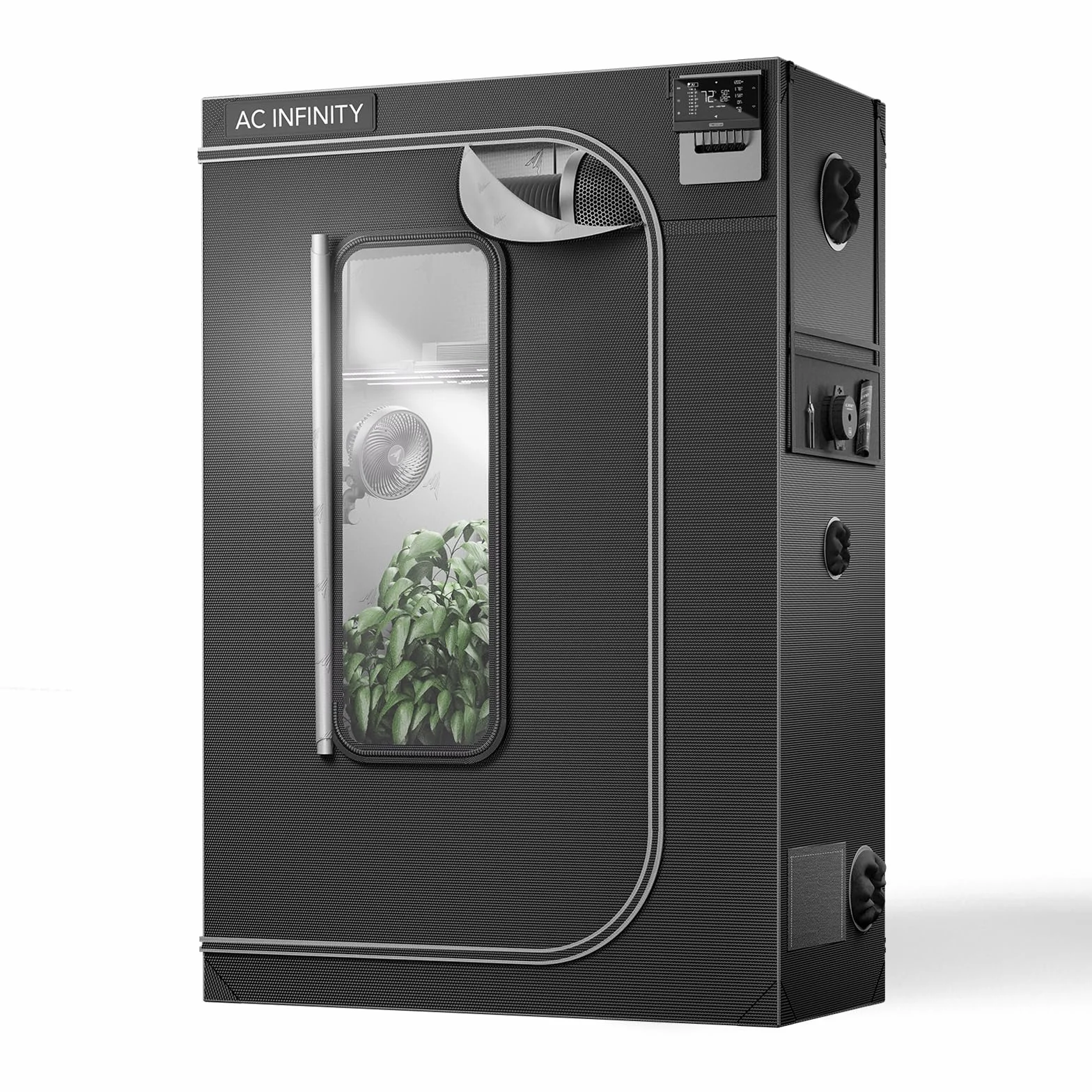 AC Infinity CLOUDLAB 642, namiot Advanced Grow 120 × 60 × 180 cm, płótno Mylar 25 mm, stalowe pręty 25 mm, testowane laboratoryjnie, najwyższe odbicie, duże okienko, płyta montażowa do kontrolera, do