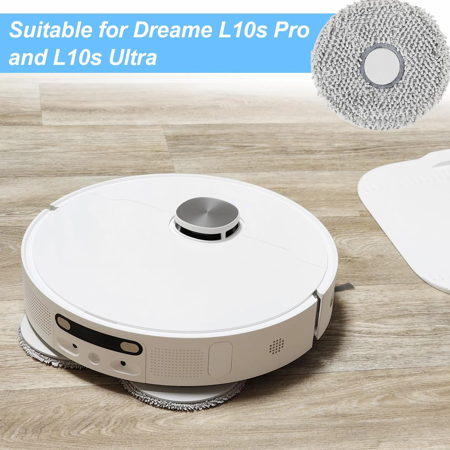 2 sztuki mopa czyszczącego do Dreame l10s Ultra ze stojakiem, wymienna nasadka do mopa Dreame l10s Pro Ultra Heat, wydajne czyszczenie, łatwa wymiana, nadaje się do robotów odkurzających Dreame