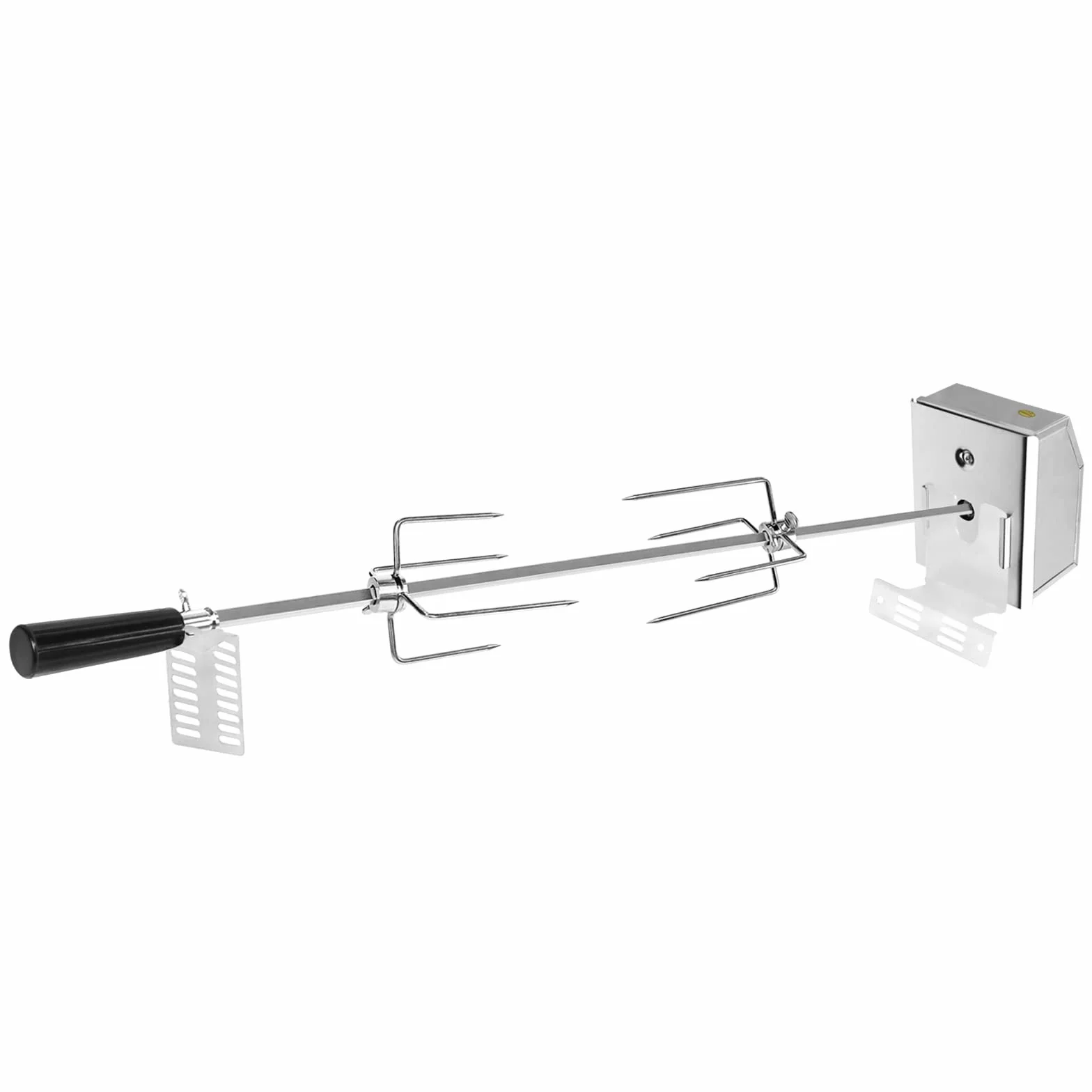 UISEBRT Rożen do grilla z silnikiem 220-240 V, ze stali nierdzewnej, obrotowy rożen do grilla gazowego i rożna, w zestawie 2 x szpikulec do mięsa, 107 cm