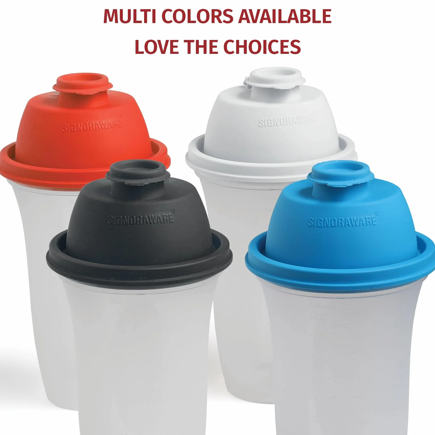 SIGNORA WARE Butelki shaker z tworzywa sztucznego, 500 ml, do posiłków, shakesów i smoothie, napojów, do mieszania dressingu sałatkowego i sosów, Margarita, więcej