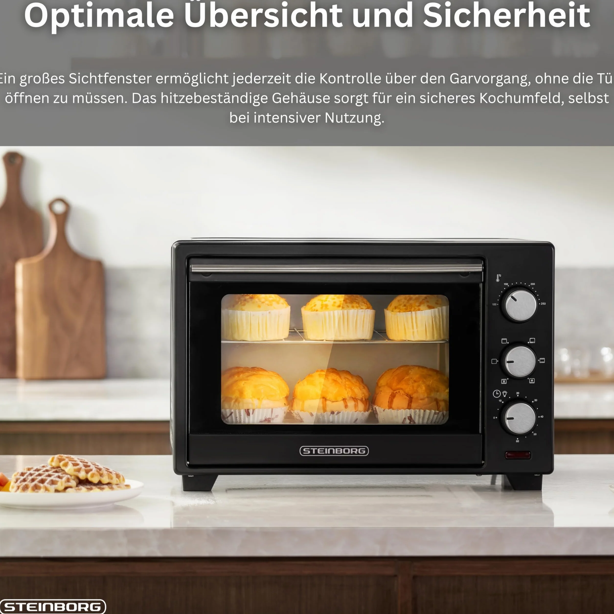 Steinborg mini piekarnik z termoobiegiem 1600 W 25 litrów piec do pizzy