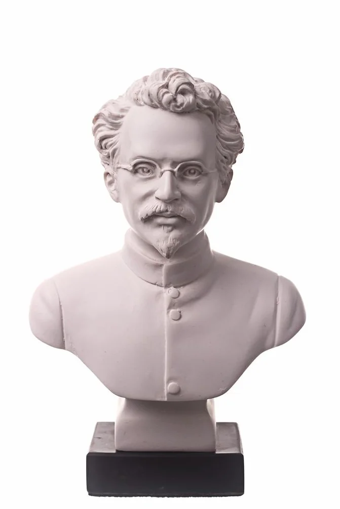 Radziecki rosyjski ZSRR komunistyczny Leon Trocki marmurowy popiersie statuetka rzeźba 16 cm