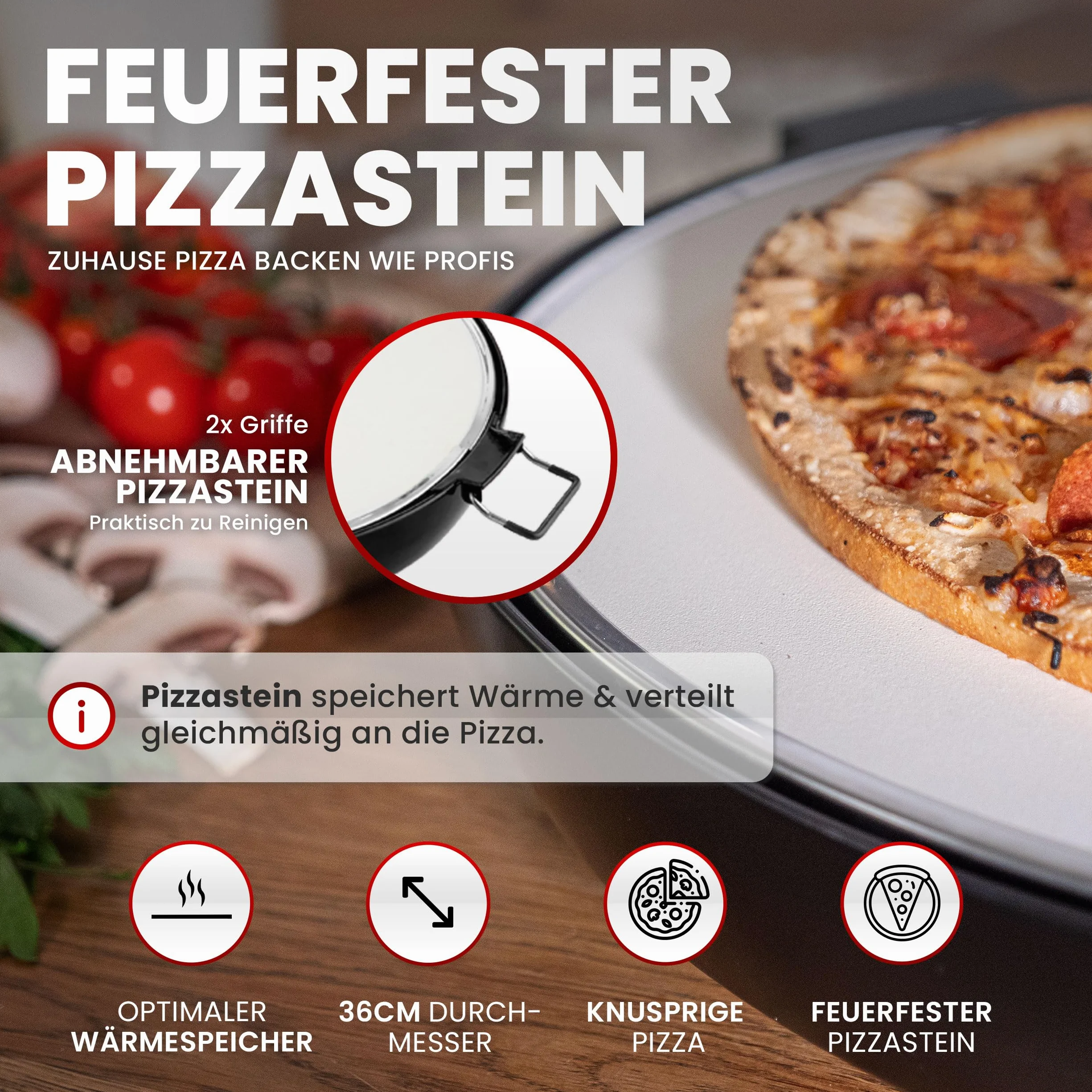 Elektryczny piec do pizzy z kamieniem i okienkiem, 1600 W, do 400°C, do domu i na zewnątrz, z grzałkami górną i dolną