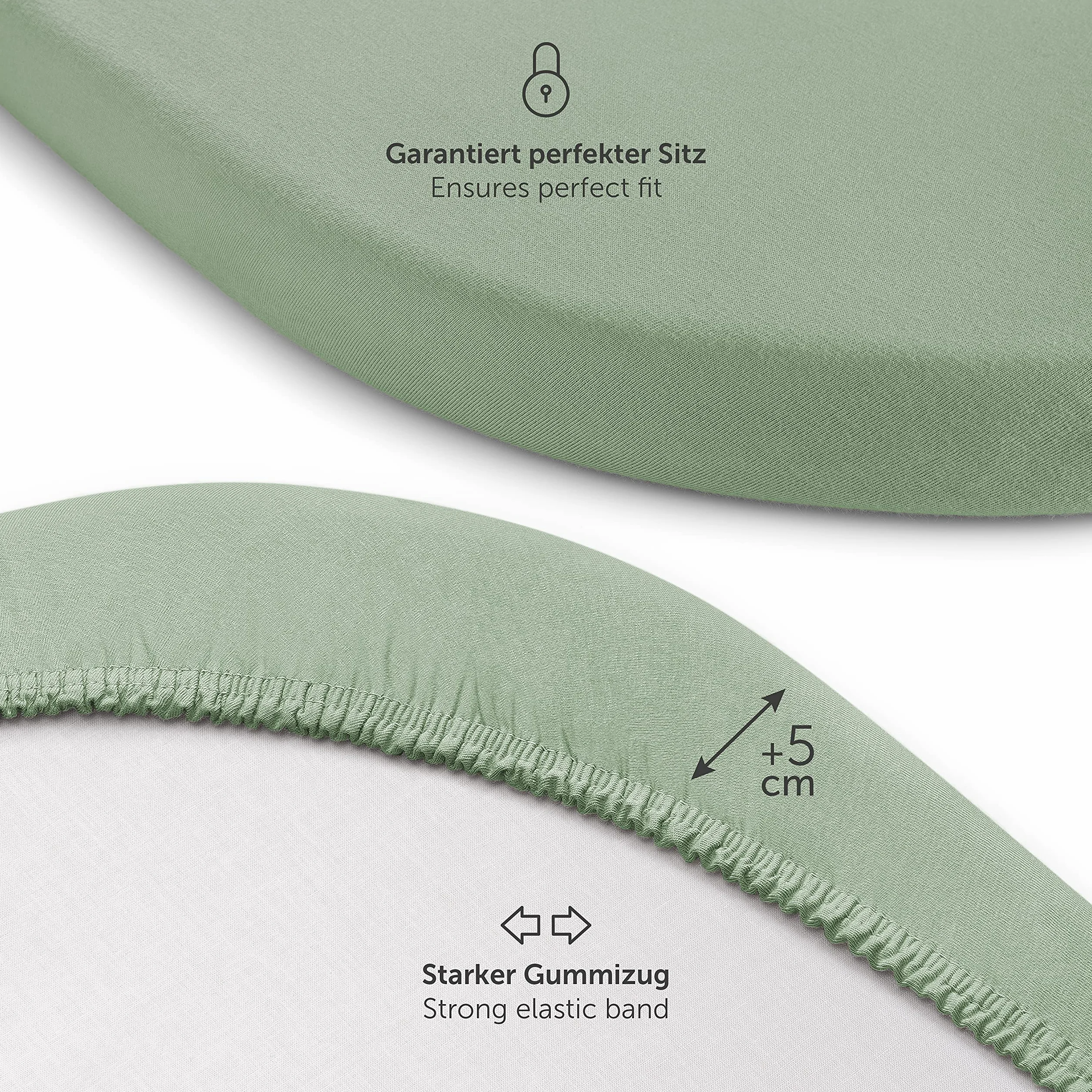 Laleni Premium prześcieradło z gumką 50x89 cm do łóżeczka Maxi – certyfikat OEKO-TEX, 100% bawełny, miękkie i oddychające – Zielony