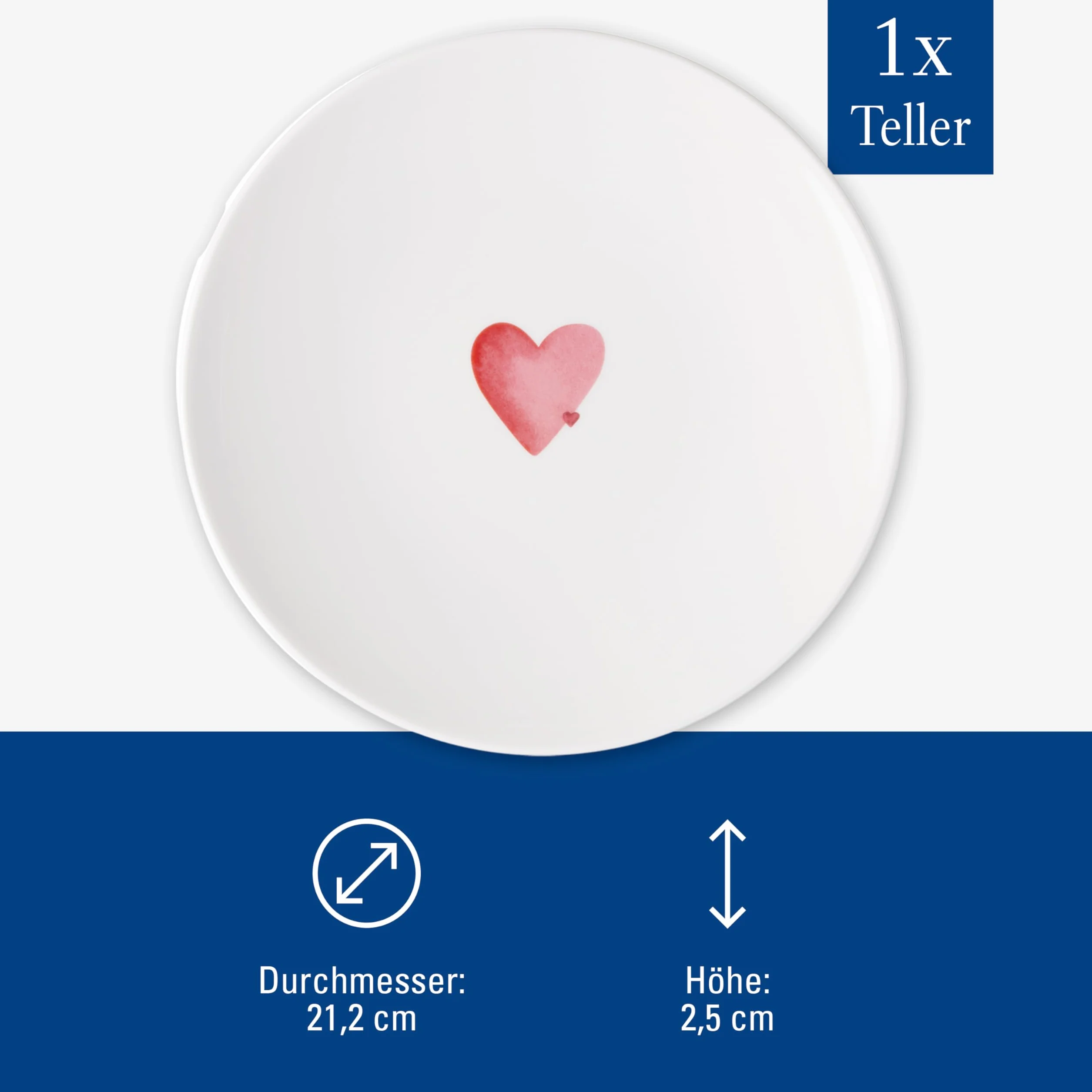 Villeroy & Boch With Love Talerz Śniadaniowy Sending Love Porcelana Mały Talerz do Mikrofalówki i Zmywarki