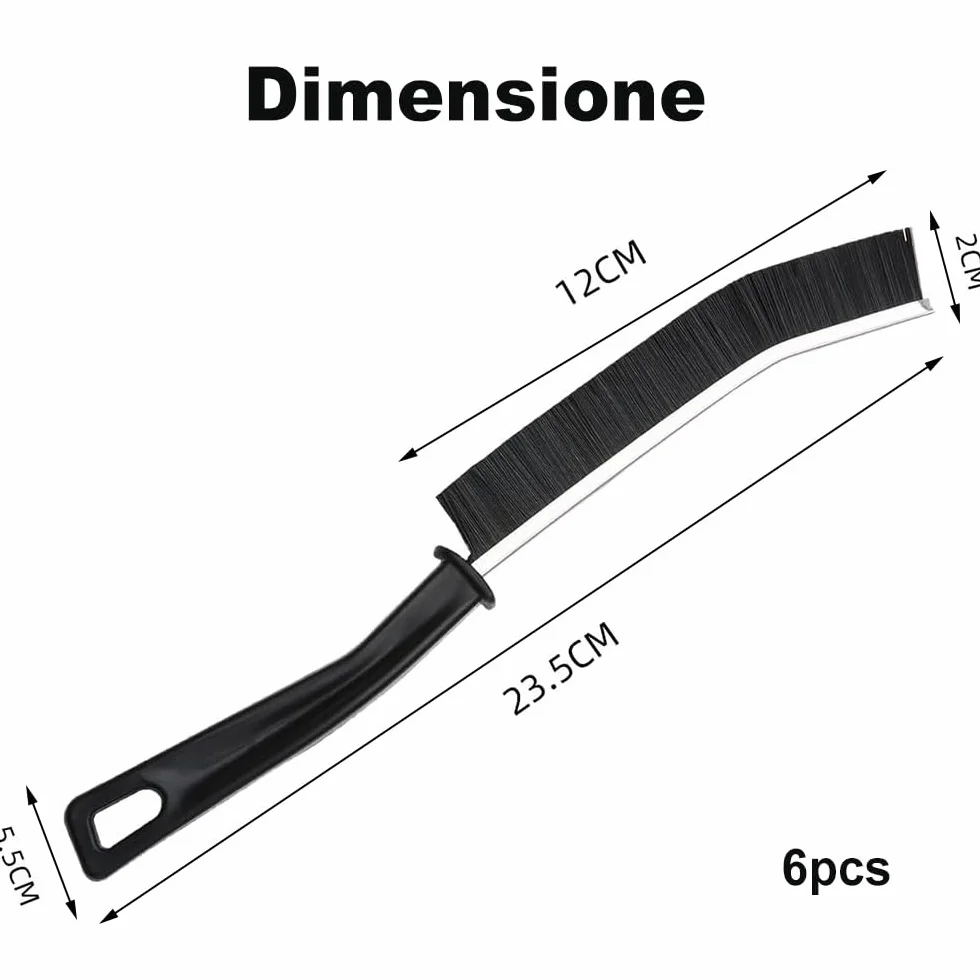 6 szt. Szczotka do czyszczenia szczelin, szczotka Crevice z uchwytem Design, odpowiednia do czyszczenia łazienek, kuchni, prysznica i podłóg z płytek