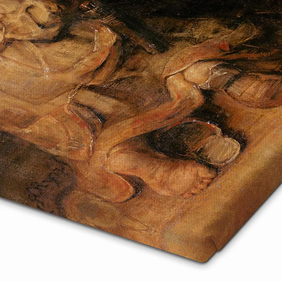 Powrót syna marnotrawnego (fragment) Obraz na płótnie Rembrandt van Rijn 60 x 120 cm Brązowy Obrazy Dekoracja ścienna