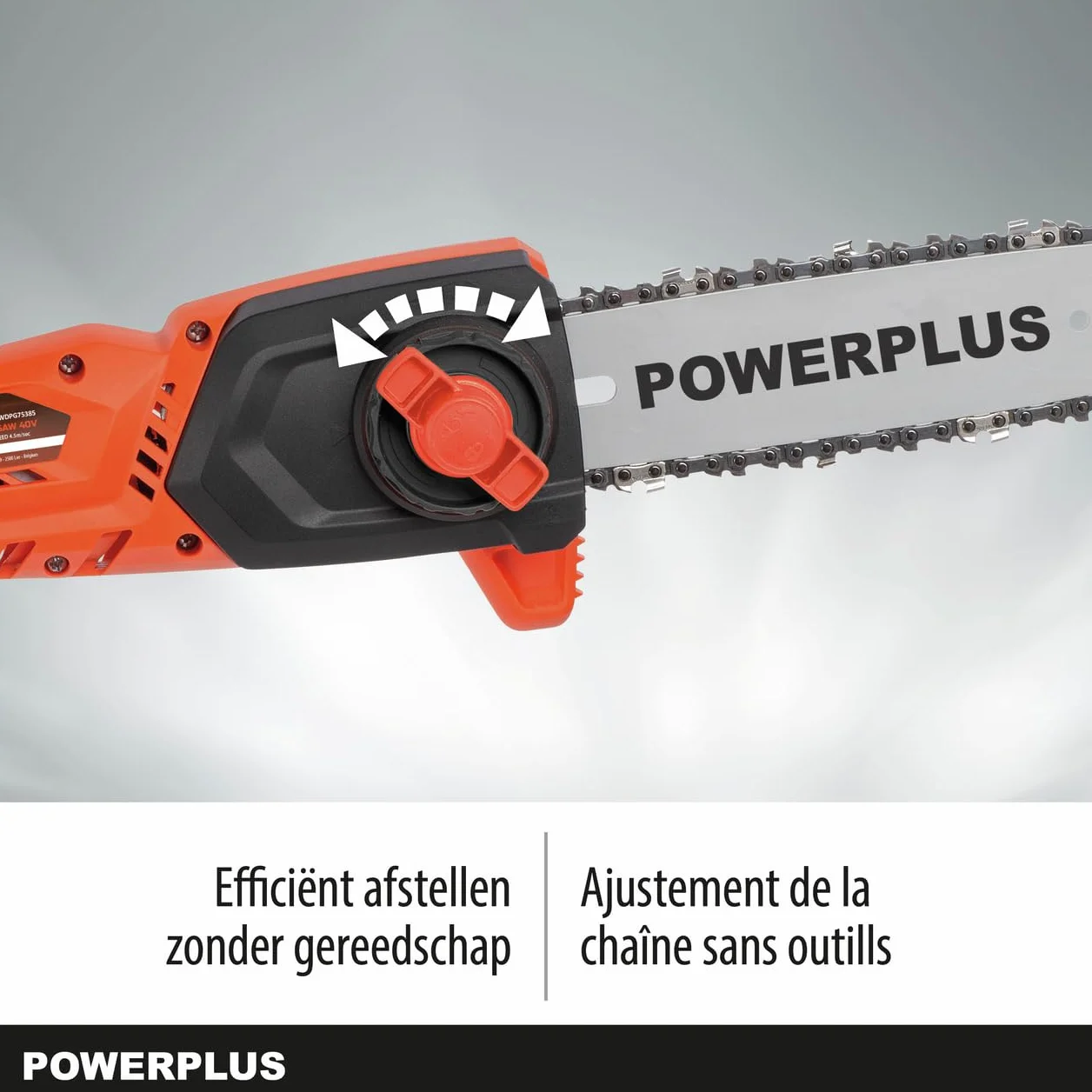 Powerplus Dual Power POWDPG75385 Akumulator kettingzaag - 40V - Zwaardlengte 300mm - Telescopisch - Automatyczny kettingsmering - Wył. accu en lader - w zestawie. 1x ketting w 1x zwaard