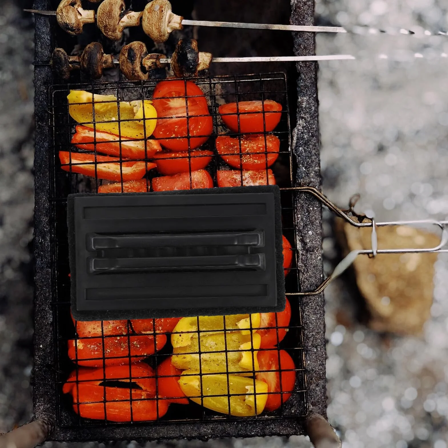 Toddmomy Zestaw Szczotek do Grilla Essential Grill 3pcs Gąbka do Grilla Ręczna Szczotka do Czyszczenia na Zewnątrz