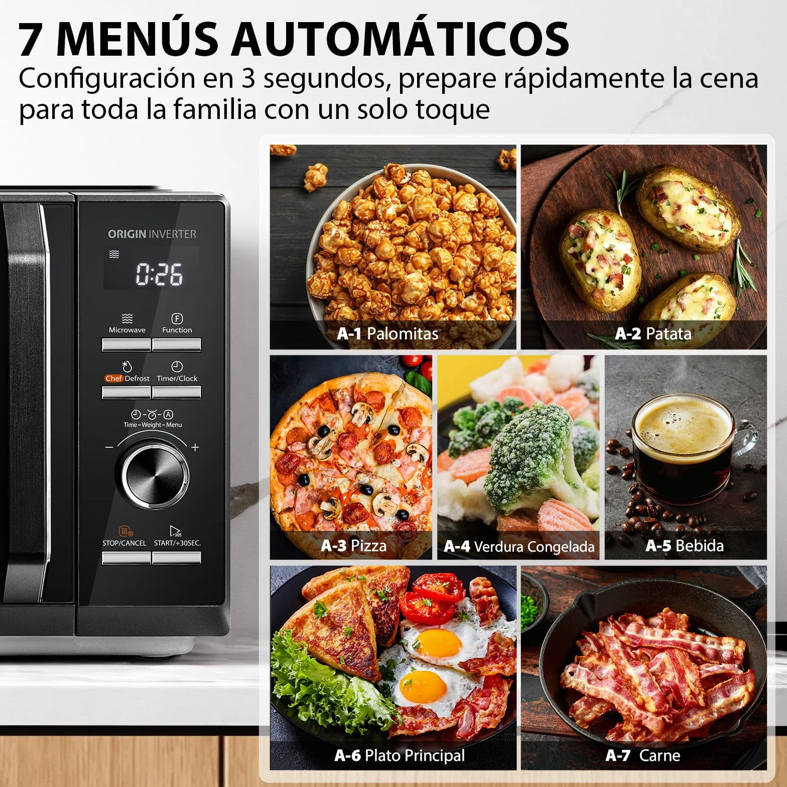 Toshiba 3 w 1 Origin Inverter kuchenka mikrofalowa z grillem, 25 litrów, kuchenka mikrofalowa 900 W, grill 1100 W, szef kuchni derost, kombi, 10 poziomów mocy, 7 automatycznych menu, kolor czarny/MW3