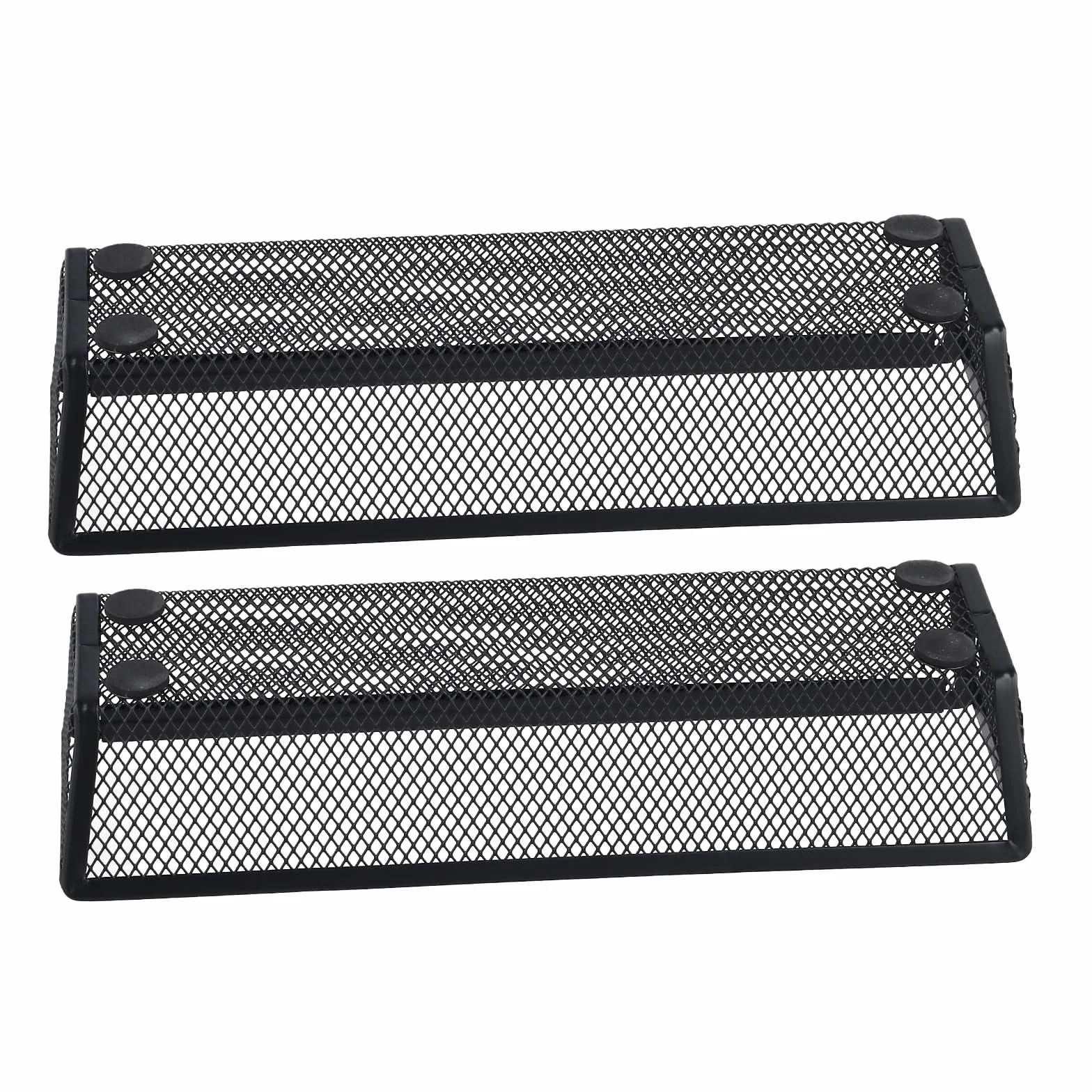 FUNSUEI Zestaw 6 pojemników na sztućce do szuflad 22,3 x 8 x 5,2 cm czarne metalowe