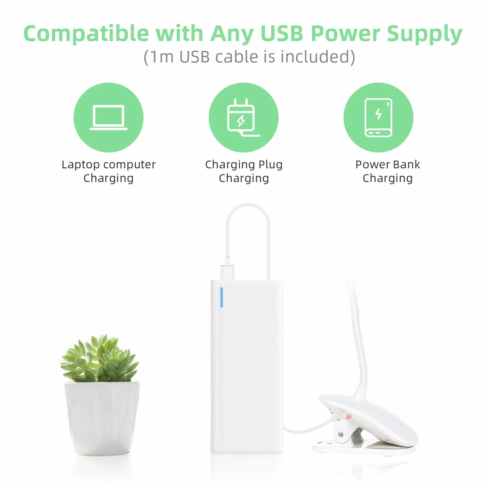 OUSFOT Lampka do Czytania Zacisk Książki z 3 Jasnościami USB Akumulator Dotykowy z Przełącznikiem 360° Elastyczna Ochrona Oczu Lampa Zaciskowa Lampa Biurkowa Dzieci Zacisk Swiatło do Lóżka Książki