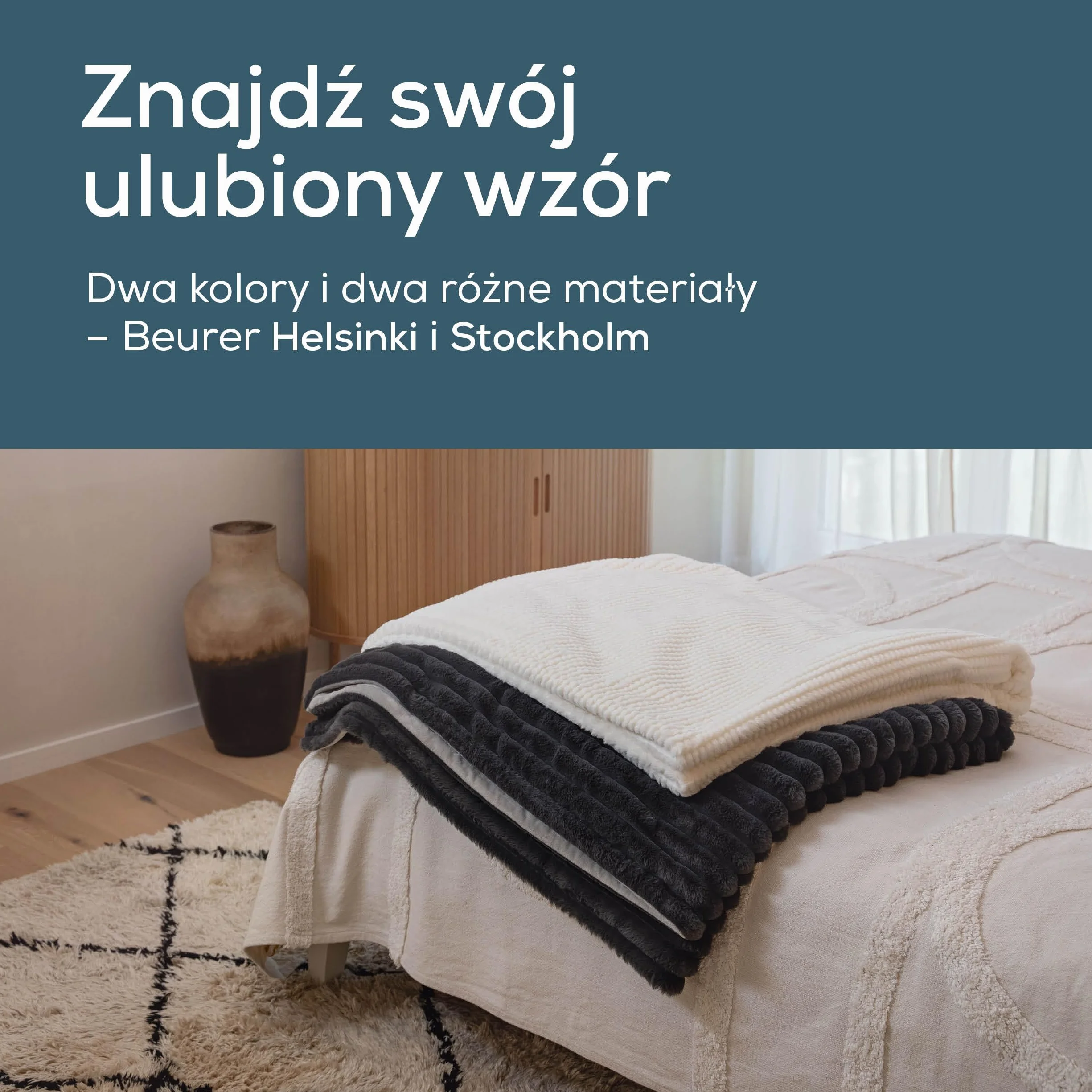 Beurer Stockholm koc elektryczny, przytulny koc grzewczy z luksusowego materiału wierzchniego z 6 poziomami temperatury, z automatycznym wyłączaniem i systemem bezpieczeństwa, można prać w pralce
