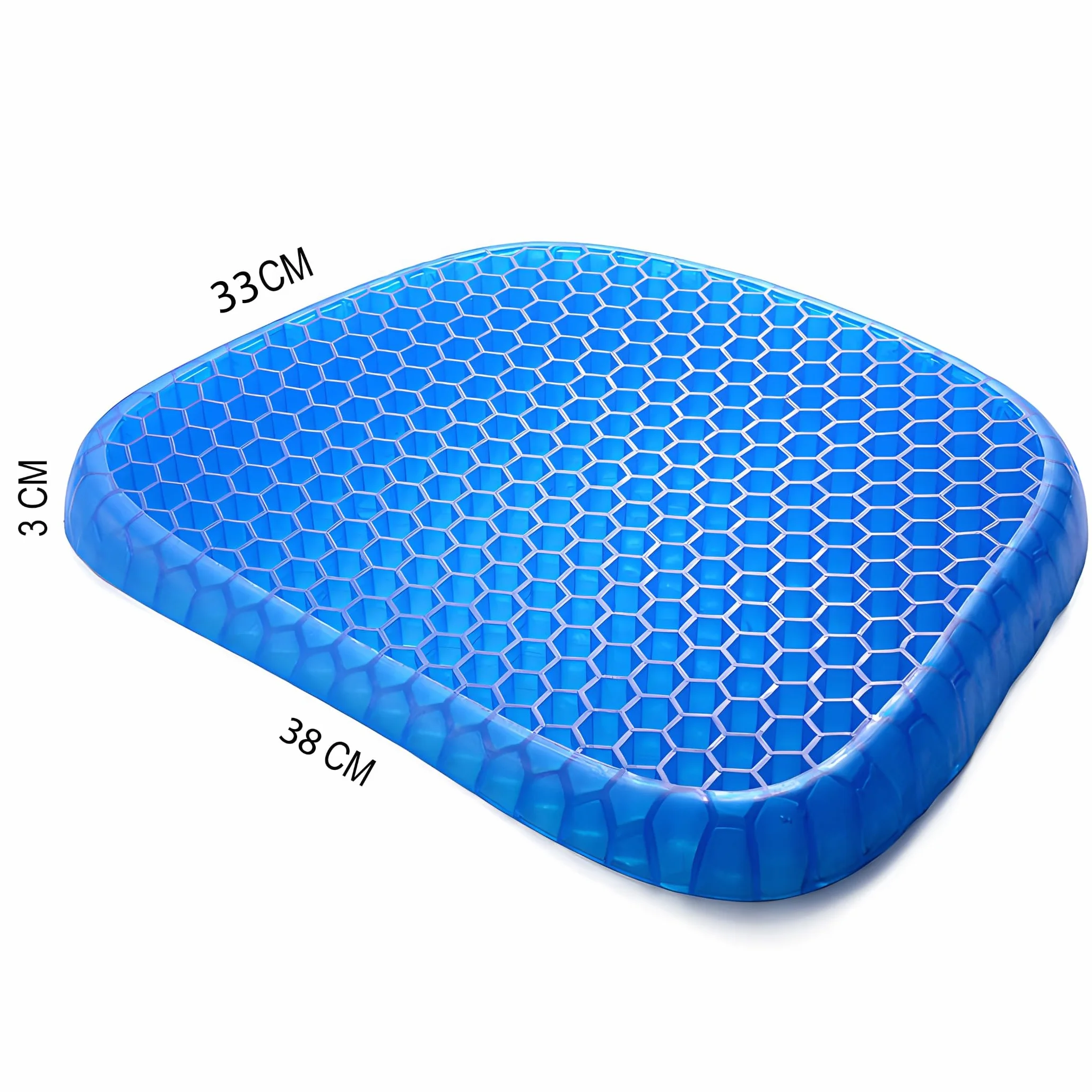 Retoo Poduszka do siedzenia żelowa, wymiary: 38x31x4cm komfortowa na krzesło biurowe ergonomiczna poduszka do siedzenia do samochodu o wadze 550g większy komfort gruba poduszka żelowa