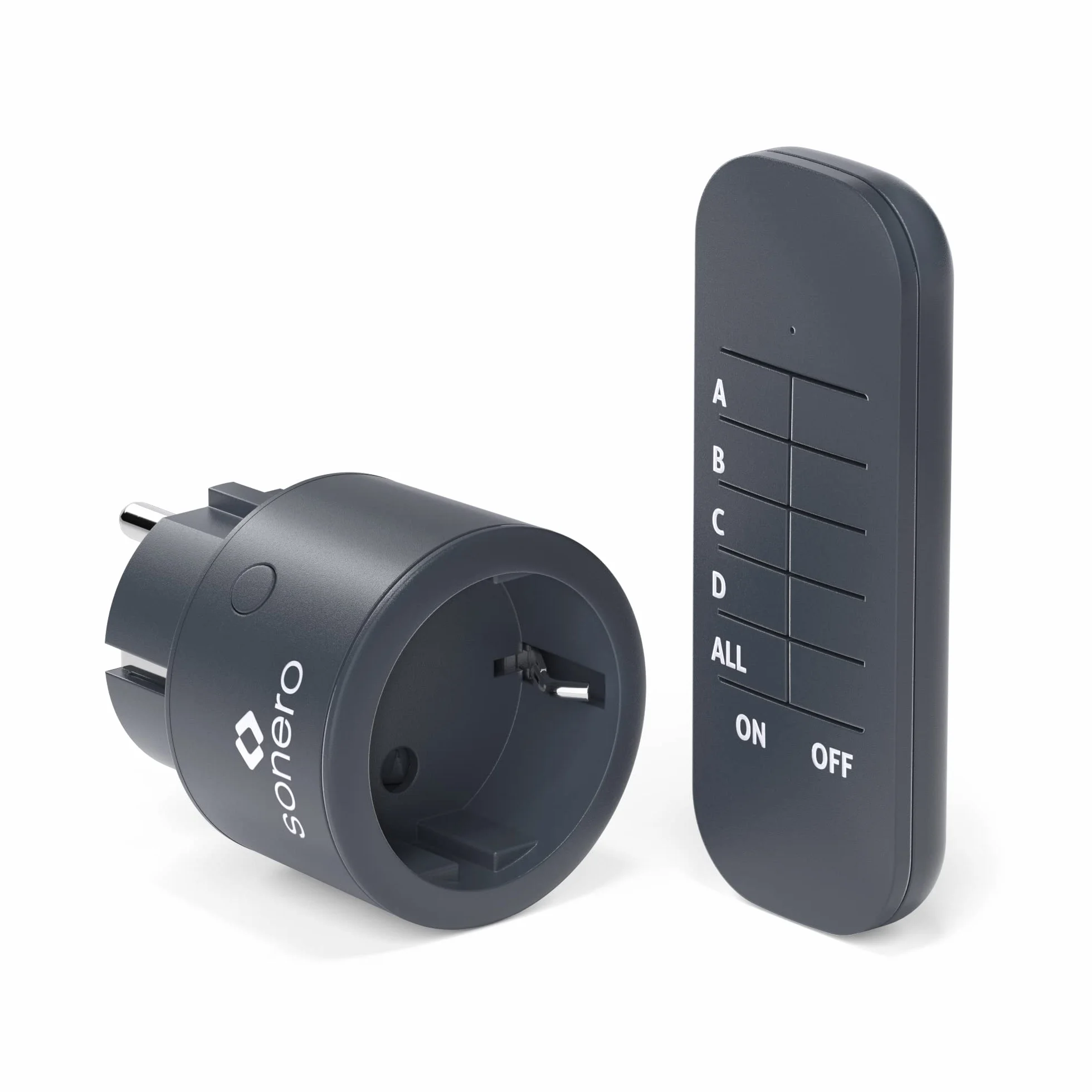 sonero, zestaw z bezprzewodowymi gniazdami 2300 W | 1 x gniazdo do pilota | 1 x pilot zdalnego sterowania, antracyt