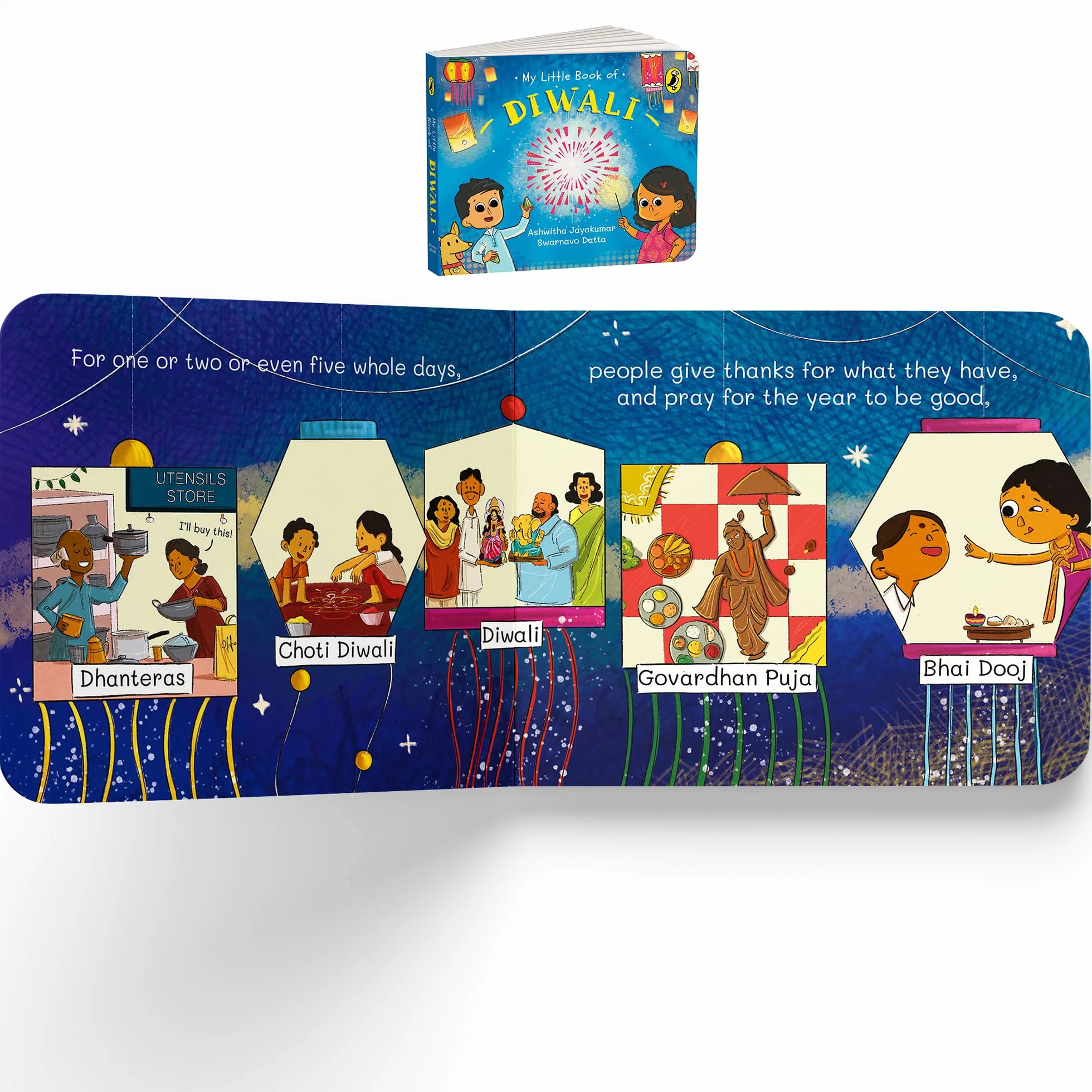 My Little Book of Festivals (Boxset): Illustrated Board Books on the Indian Festivals of Diwali, Holi and Navratri Hindu Mythology for Kids Age 3+