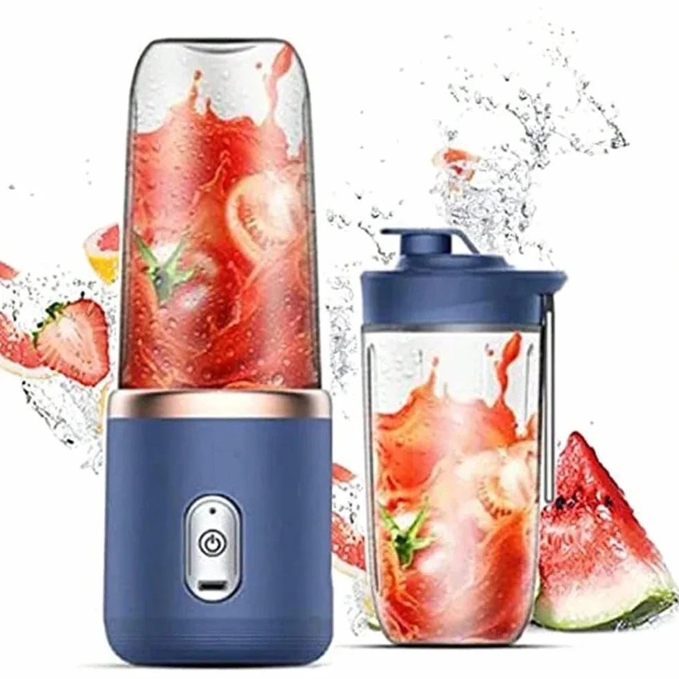 Stock Lider - przenośny mikser do smoothie lub smoothie, osobisty mikser, przenośny blender, bezprzewodowy blender do owoców, do ładowania USB, na kemping, do fitnessu. (niebieski)