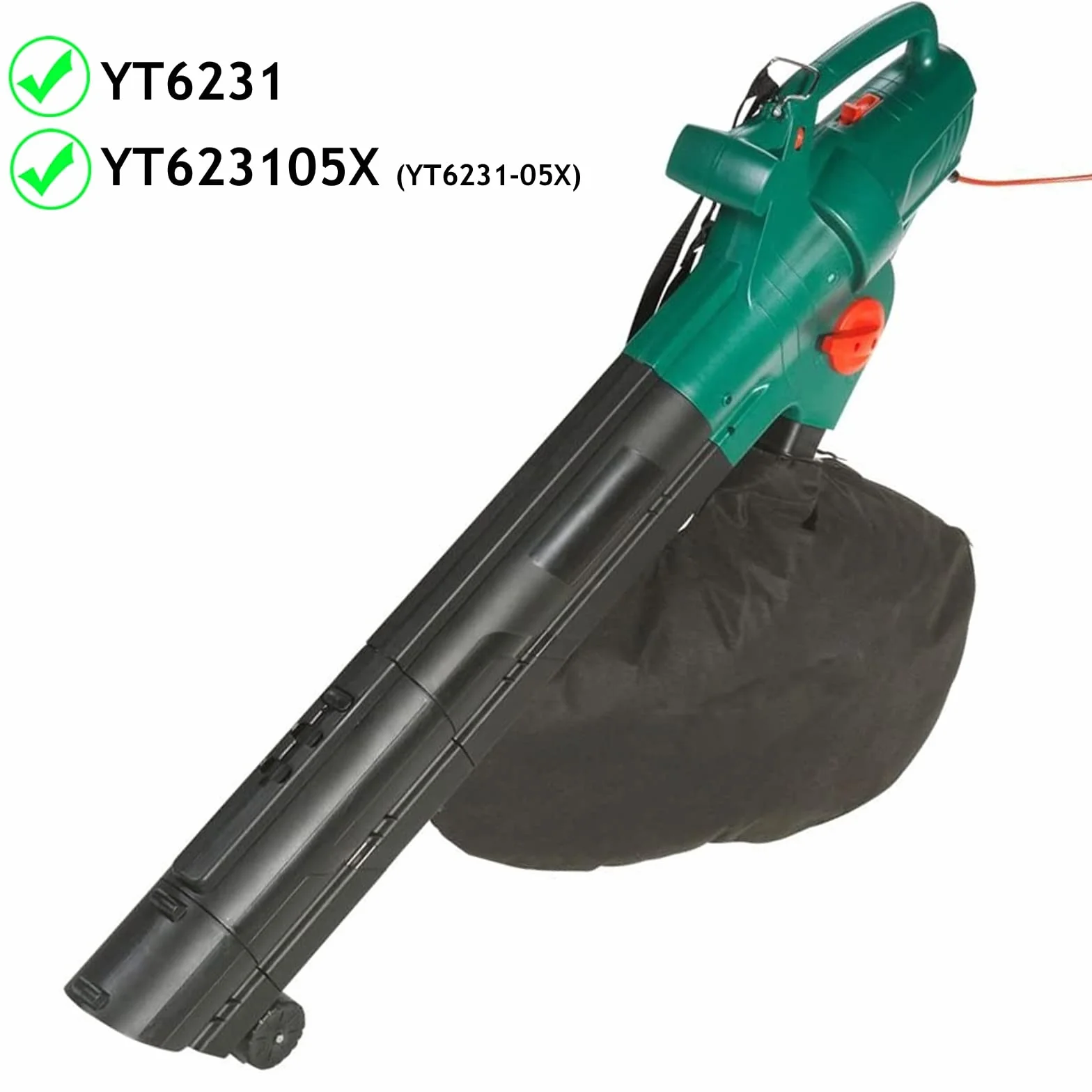 SPARES2GO Worek do zbierania zanieczyszczeń do odkurzacza ogrodowego Qualcast YT6231 YT623105X (2 sztuki)