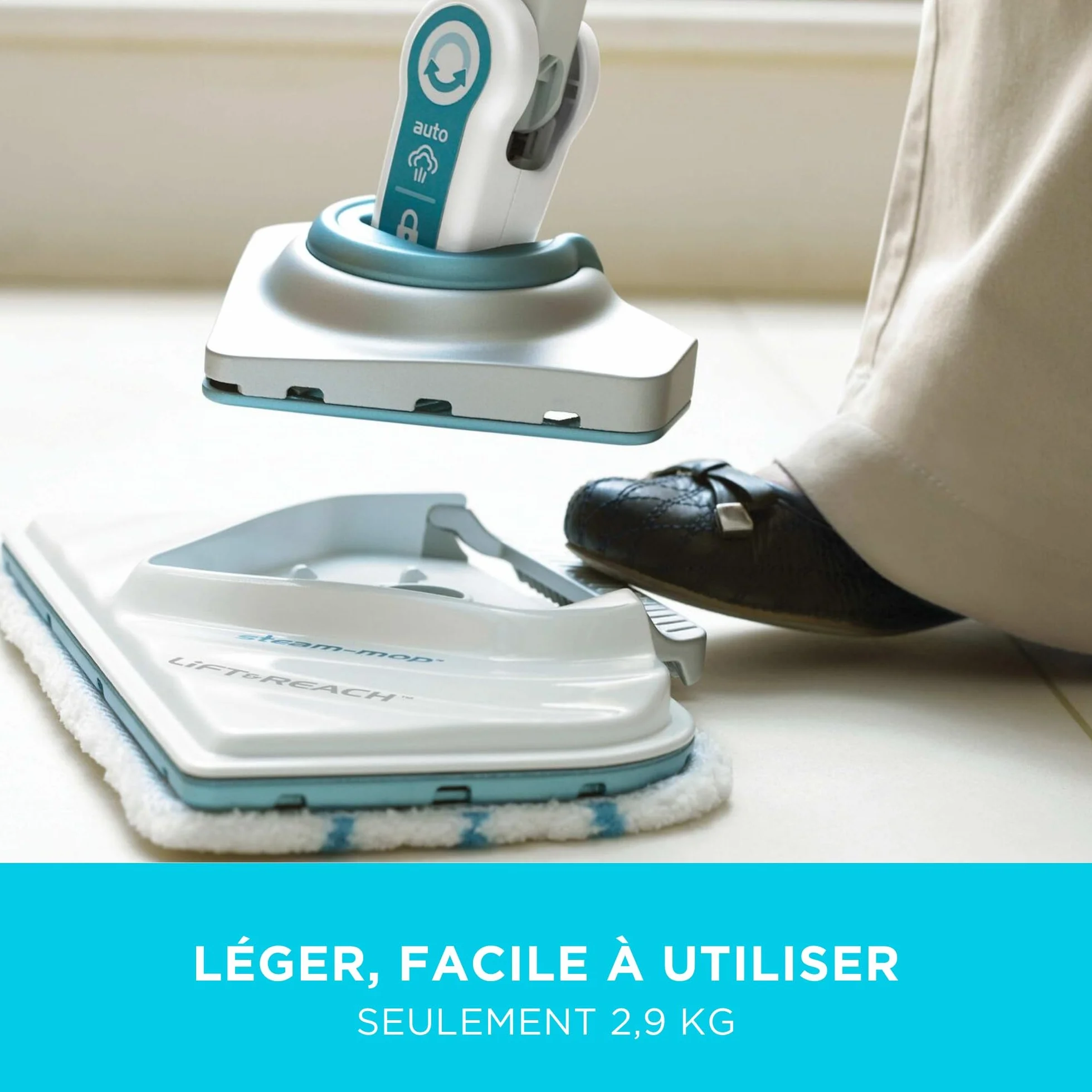 Black+Decker Mop parowy Deluxe FSM1630 1600 W stojący do twardych podłóg z mikrofibry