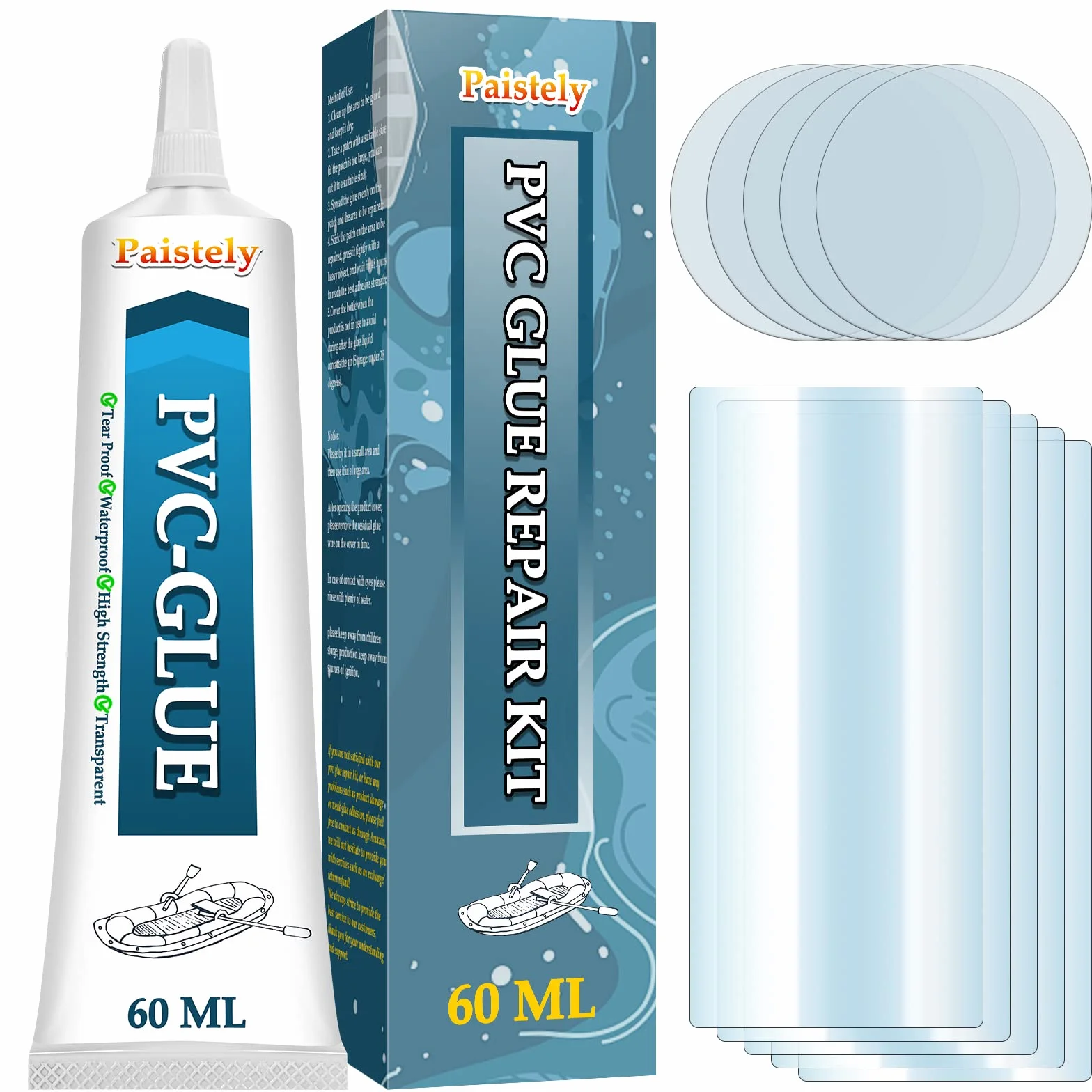 Paddling Pool Repair Kit，Ulow - Set di riparazione per gommoni Sup per piscina Zestaw naprawczy do basenu, odporny na s髄, gor?c? wod? i dzia?anie promieni UV
