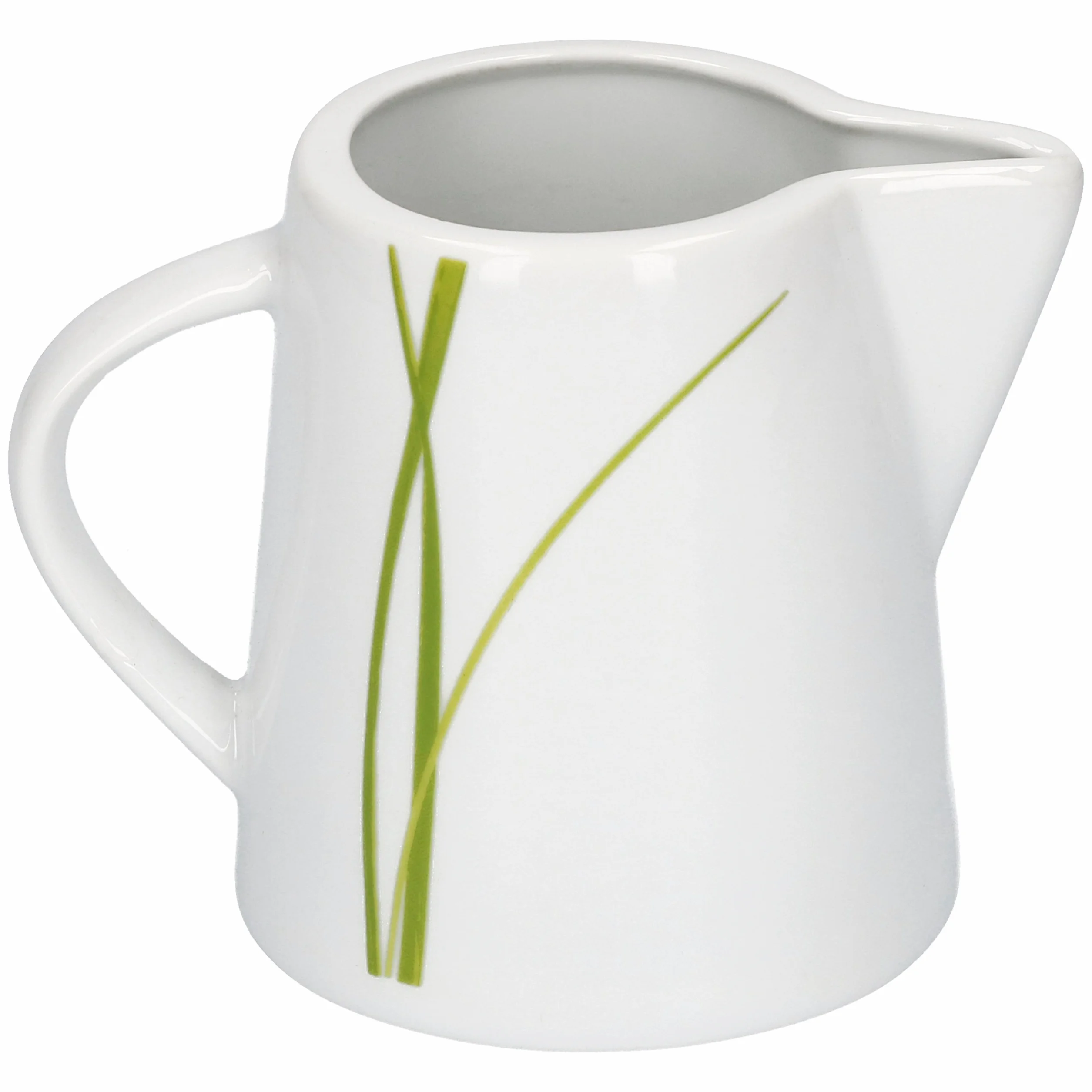 Van Well Bali zestaw cukiernicy z pokrywką Ø 95 mm i dzbanek na mleko 220 ml porcelana dekoracja liniowa