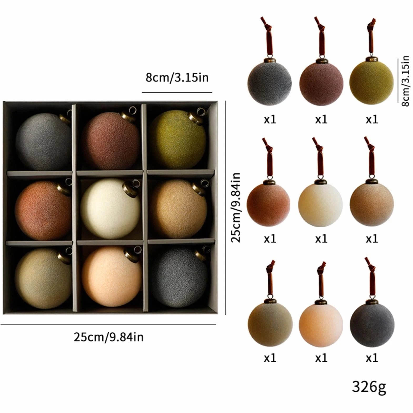 Flocked Ball Ornament, aksamitne ozdoby świąteczne, świąteczne kule, kreatywne ozdoby świąteczne, 3,15 cala płaskie, aksamitne, kreatywne błyszczące błyszczące ozdoby świąteczne do wystroju domu