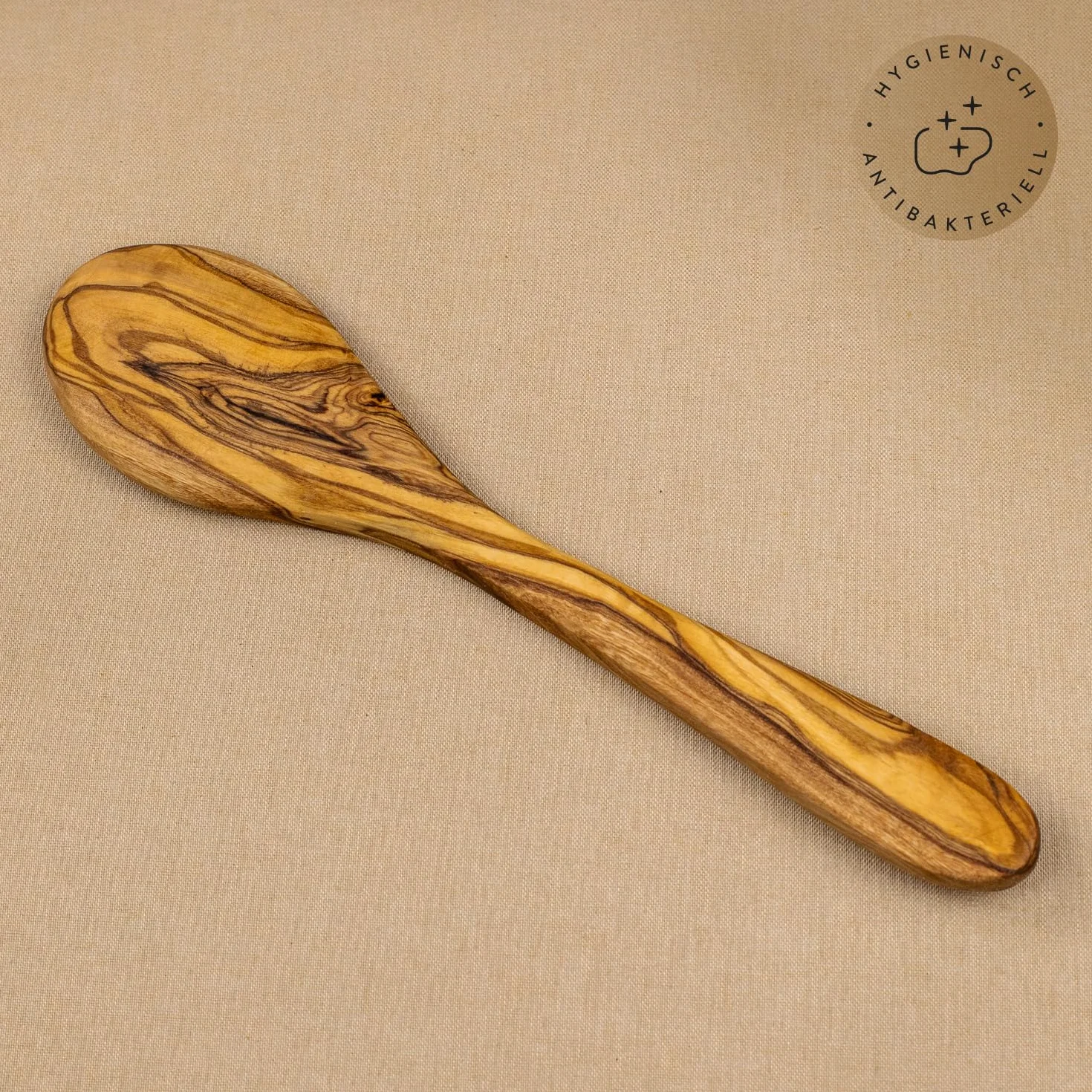 DAS OLIVENHOLZBRETT ® Łyżka z drewna oliwkowego 20 cm / standardowa łyżka z drewna/drewno oliwne Loeffel