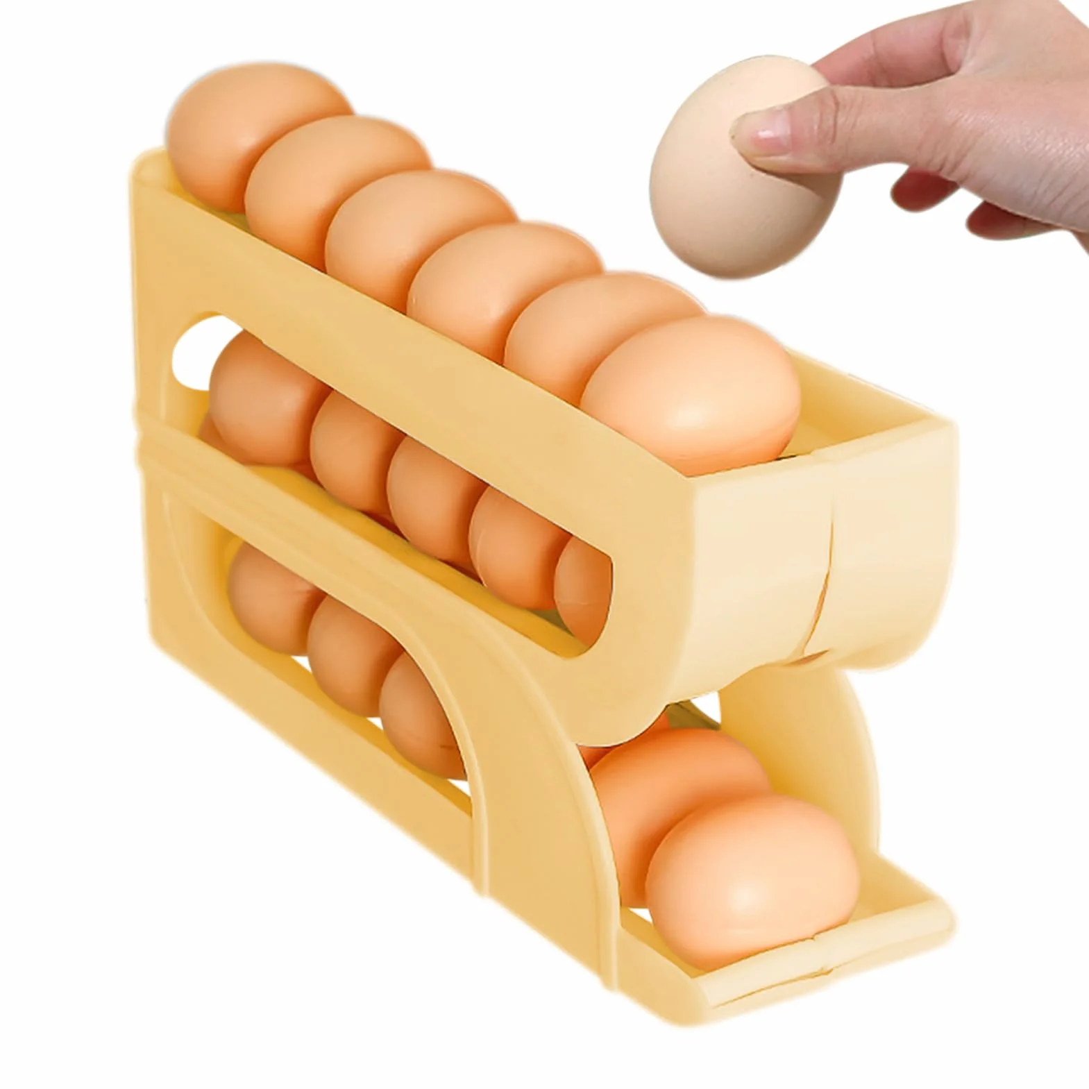 Organizer Jaj - 3 Poziomów Automatyczny Obrotowy System Do Jaj - Pojemnik Na Żywność Do Przechowywania Gotowania Blat Kuchenny