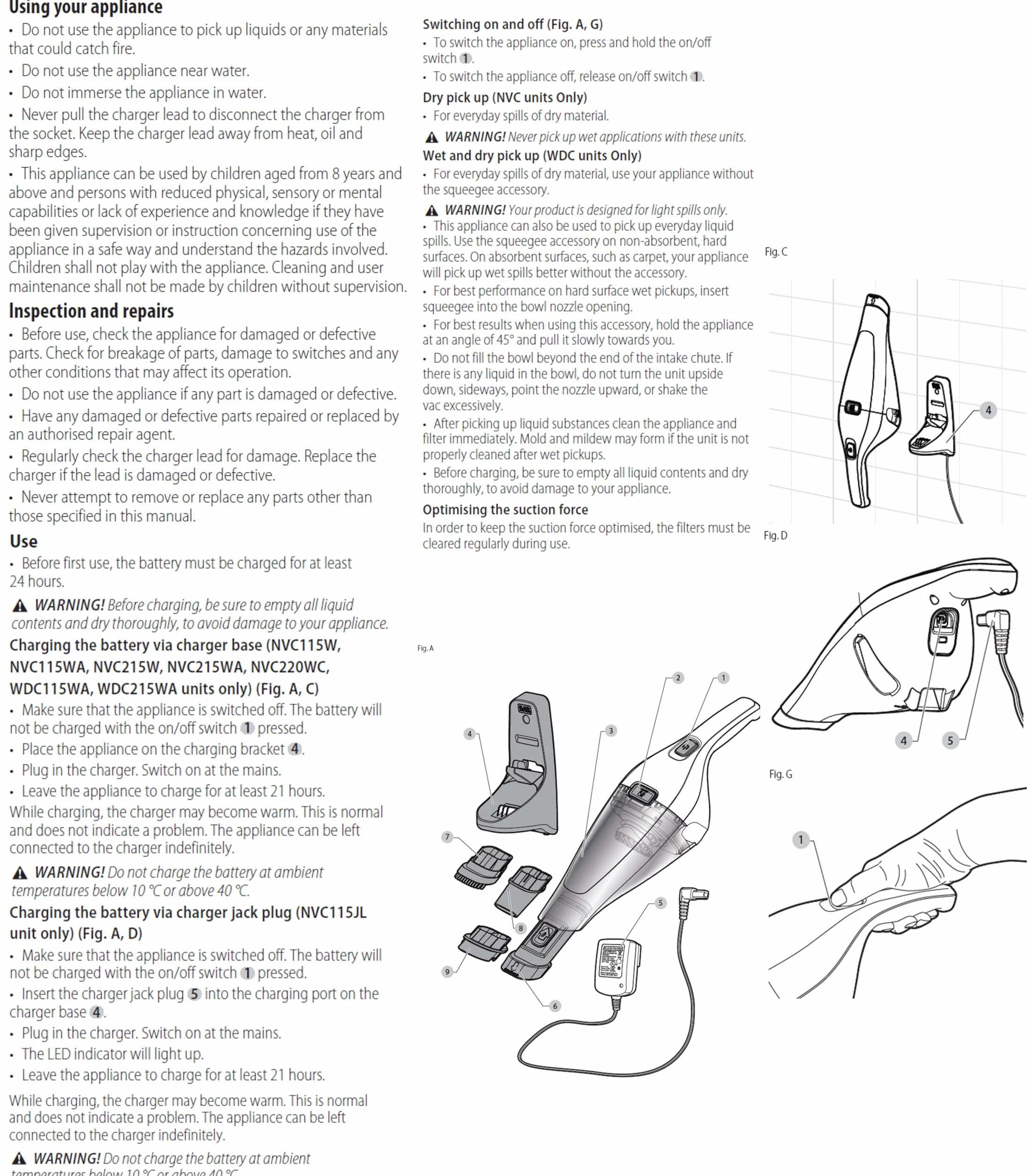 BLACK & DECKER Mostek rowerowy aspirador de mano 3,6V 1,5Ah Litio