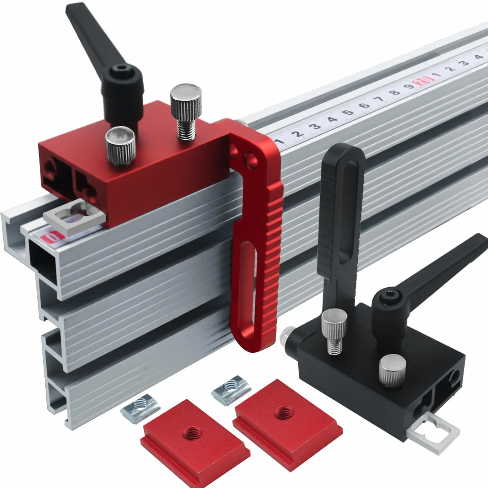 Odbojnik do Płotu Typu 75, Regulowany Ogranicznik Szyny T ze Stopu Aluminium, Ogranicznik do Płotu Multi T Track, Aluminiowe Narzędzia do Obróbki Drewna
