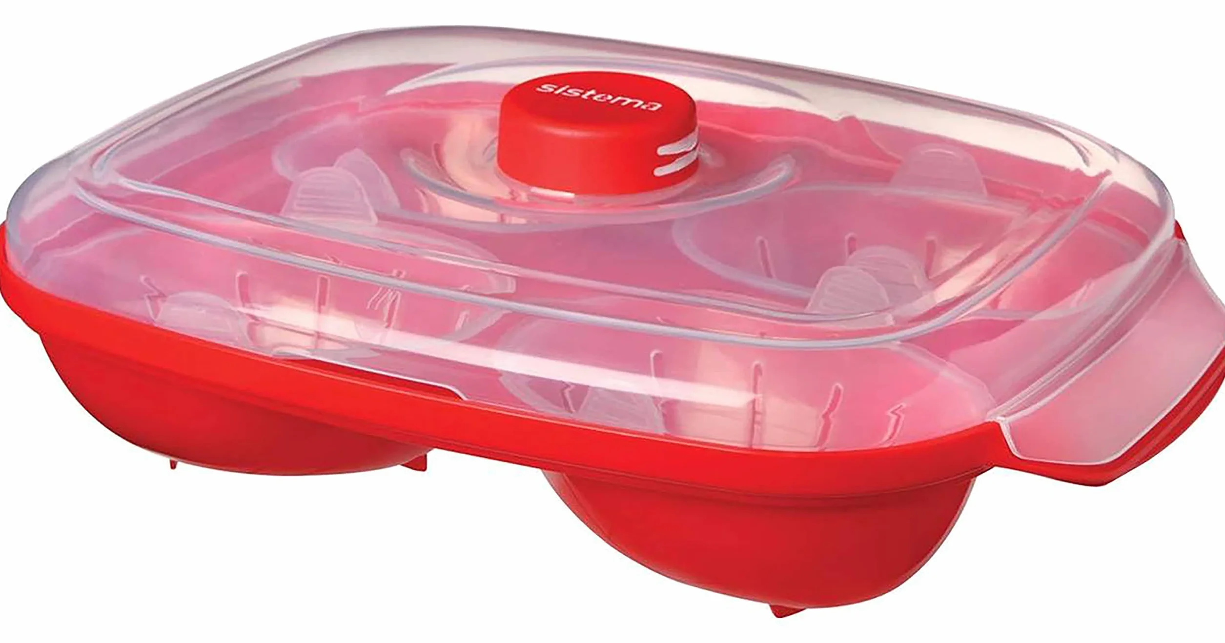 Sistema Microwave urządzenie do robienia jajek na 4 jajka czerwony