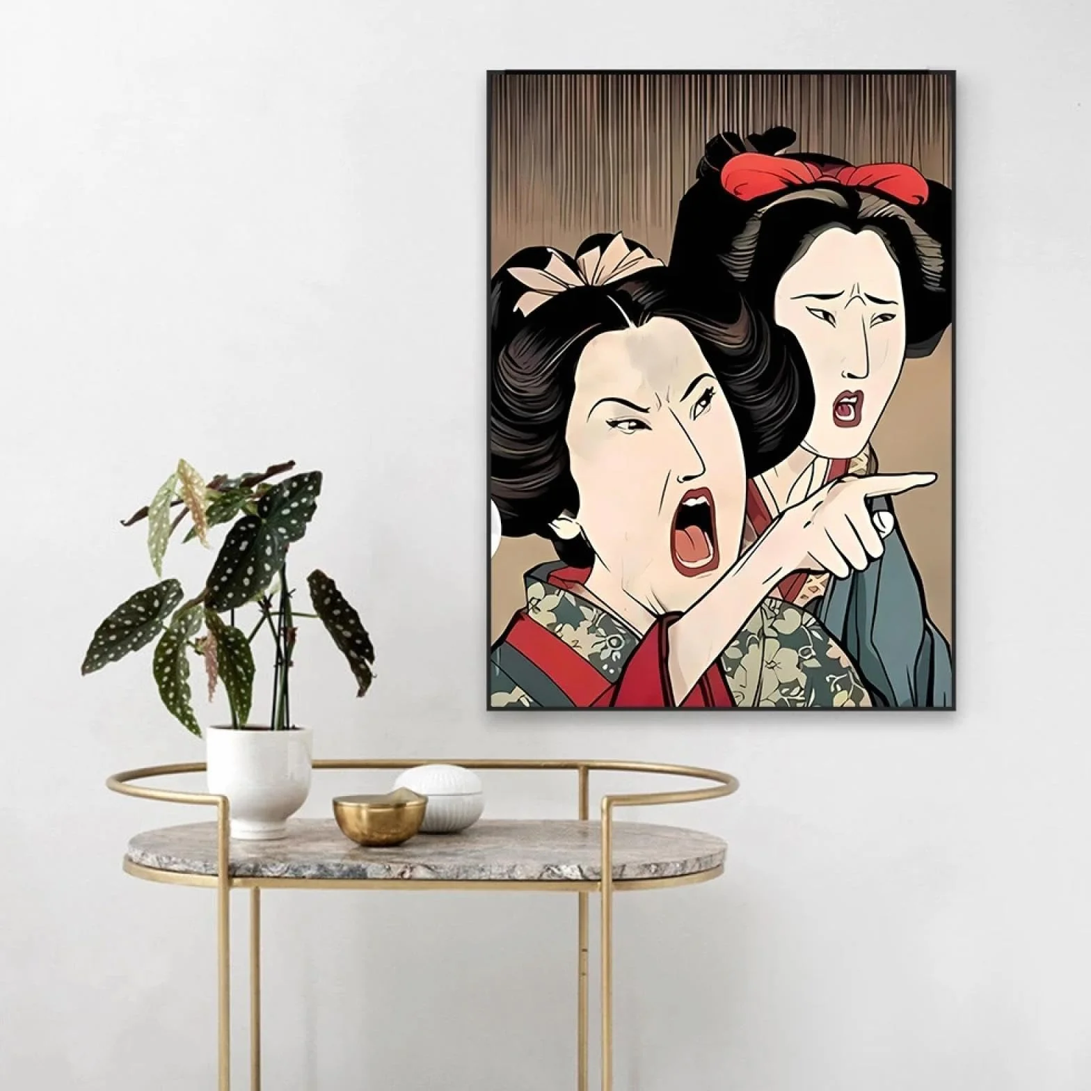 CHAOJIART Zabawny japoński kot sushi sztuka ścienna wydruk plakat nowoczesna sztuka ścienna retro urocze zwierzę sztuka ścienna płótno obraz jadalnia dekoracja 40 x 60 cm (16 x 24 cale) x 2 bez ramy