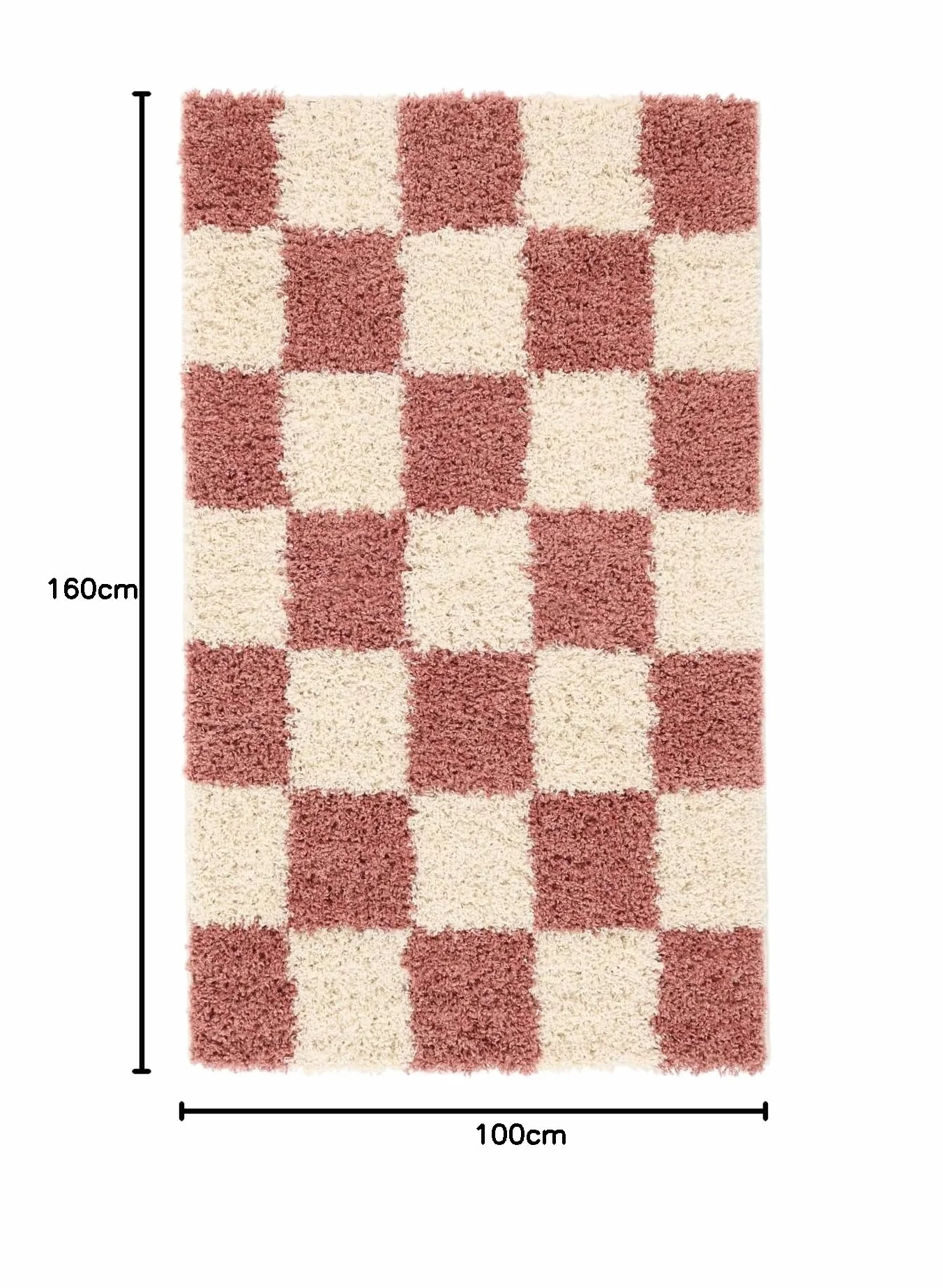 RugVista Chessie, Dywan, Nowoczesne, 100 x 160 cm, Prostokąt, Wysoki, Pokój dzienny, Sypialnia, Czyścić wyłącznie chemicznie, Różowy/Off White