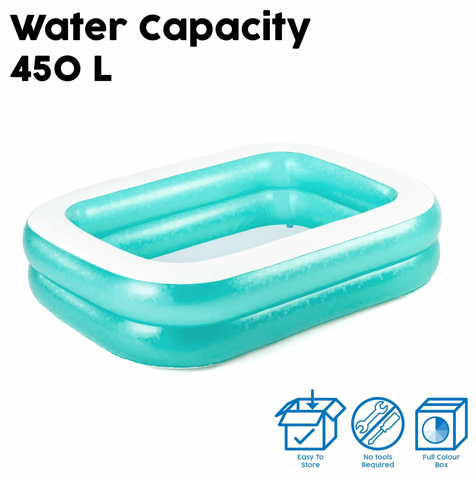 Bestway® 6'7" x 59" x 20"/2.01m x 1.50m x 51cm Rectangular Pool
