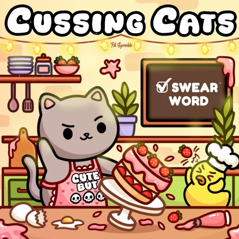 Cussing Cats: Bold and Easy Swear Word Coloring Book for Adults and Teens Featuring Funny Designs, Cute Cats And Cozy Moments