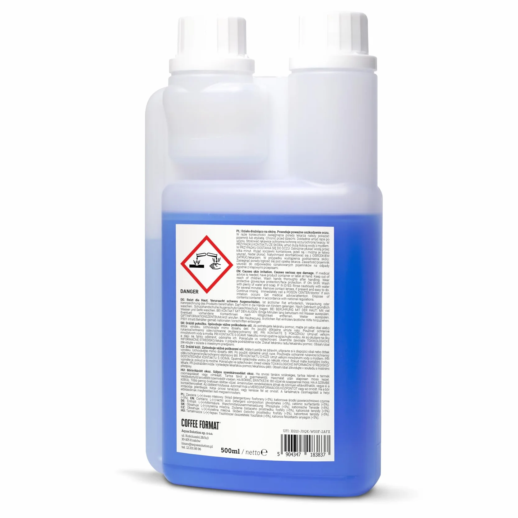 Milk Clean Plus 500ml Płyn do Czyszczenia Układu Mlecznego Usuwanie Osadów Mineralnych Kompatybilny z Jura Siemens DeLonghi Miele Melitta Krups Saeco Philips